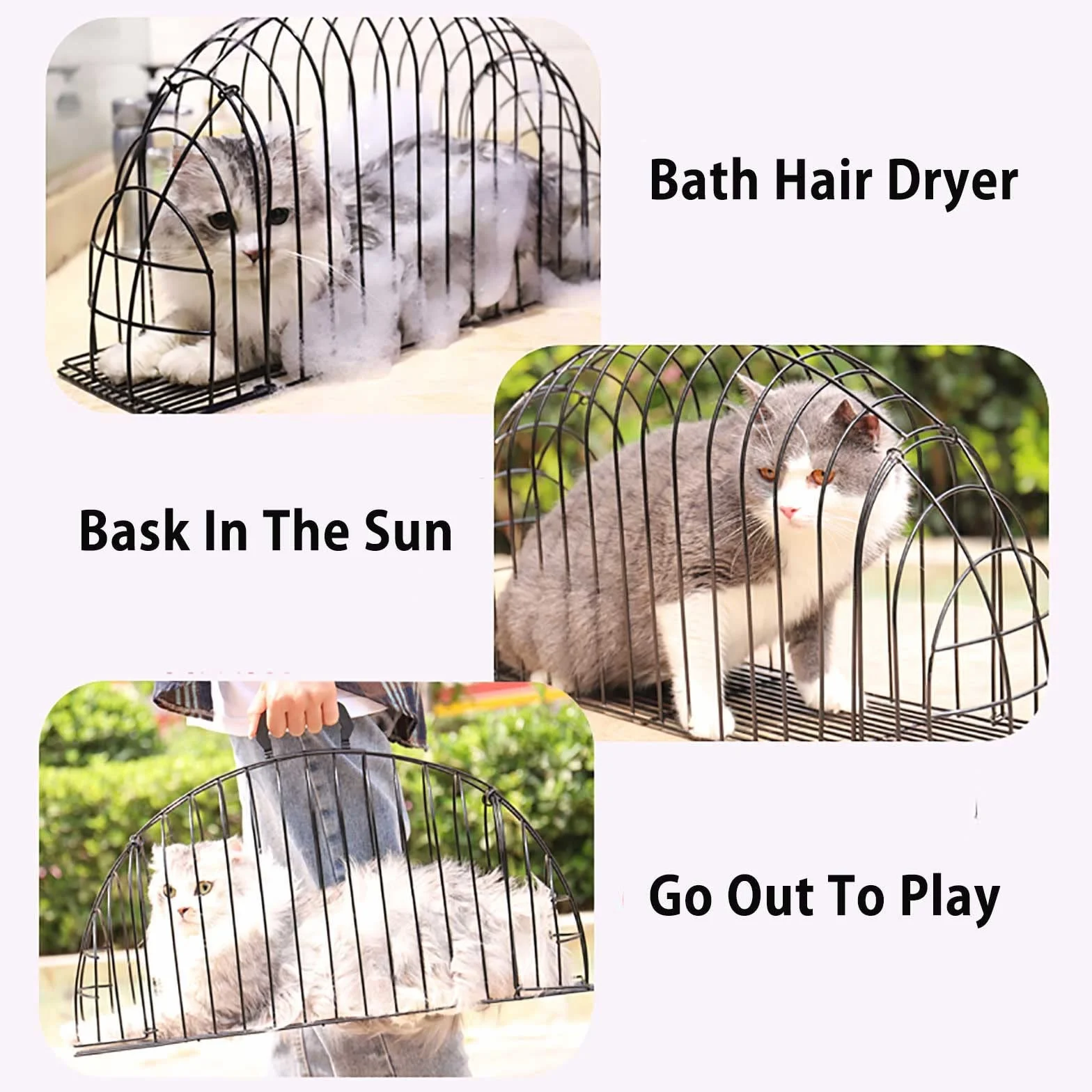 Jaula para Gatos, baño para Gatos, Bolsa de Aseo para Gatos, Ducha para Gatos, baño para Perros, cortauñas, mordedor y rascador, Accesorio de Aseo para Cachorros (tamaño: XL)