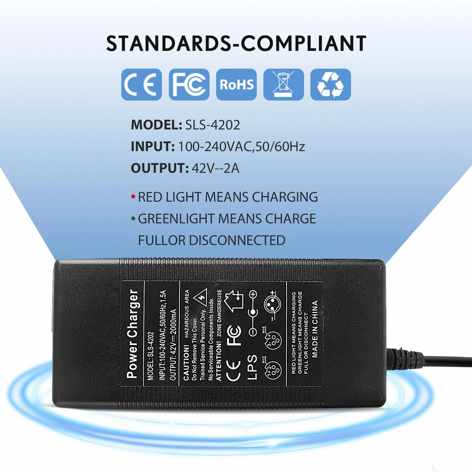 Cargador Patinete Electrico 42V 2A Compatible Xiaomi M365 Pro Pro 2 Mi 3 1s Ninebot G30 E F Series 84W AC DC 8mm