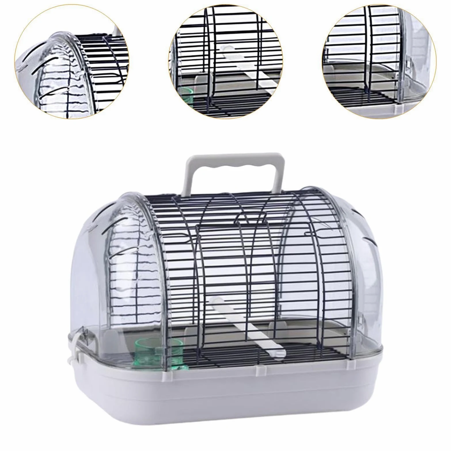 Fenteer Transportador de Aves para Loros Y Periquitos, Diseño Práctico, L Gray