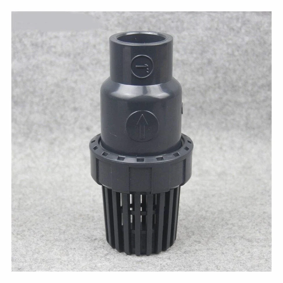 WWBR UPVC I.D 20 25 32 40 50 63 mm Filtro de agua Bomba de agua Filtro de entrada de agua Filtro de salida de PVC Válvula de retención con filtro Accesorios de acuario (Especificación