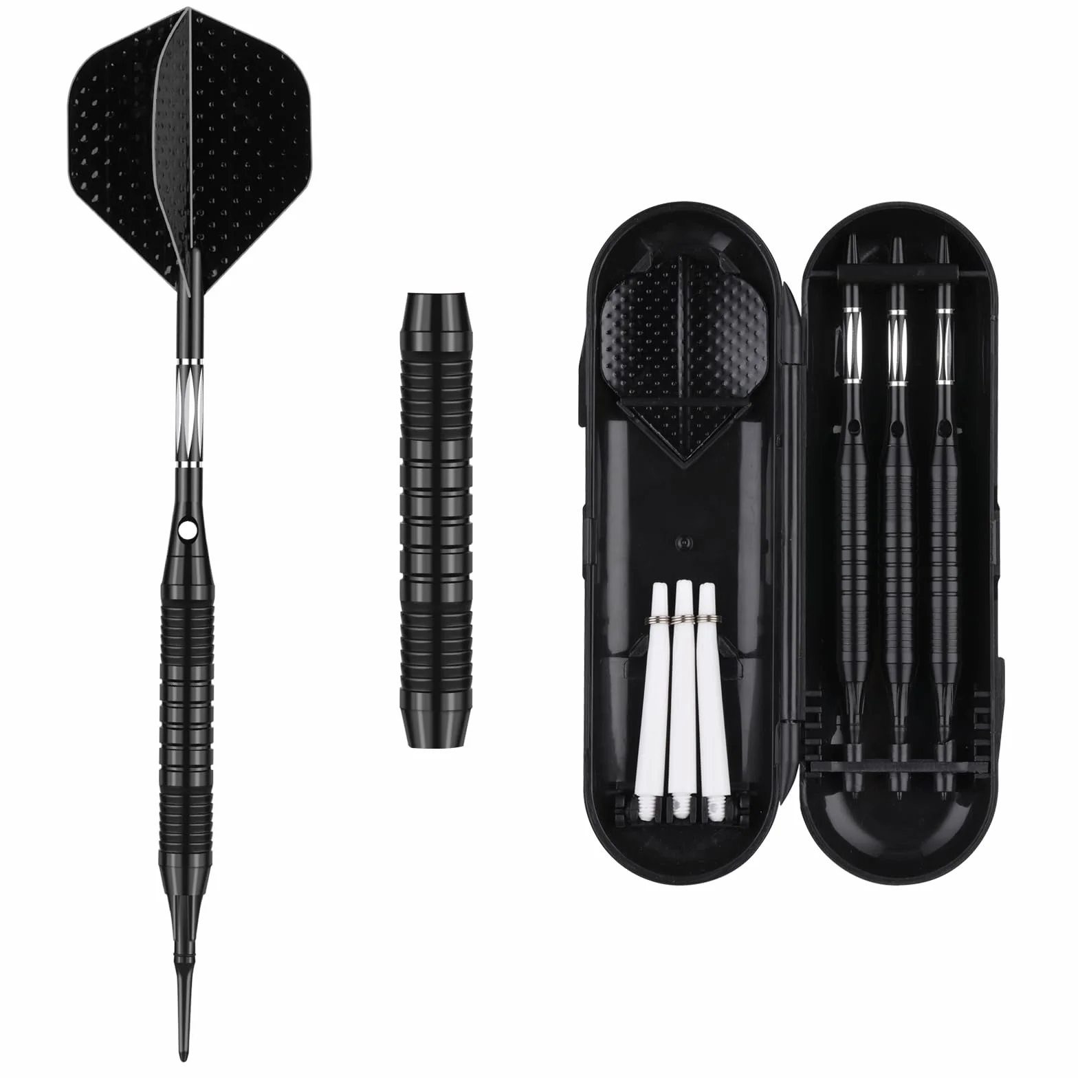 Dardos blandos con punta de plástico 18 g 21 g mango aluminio color lila azul negro