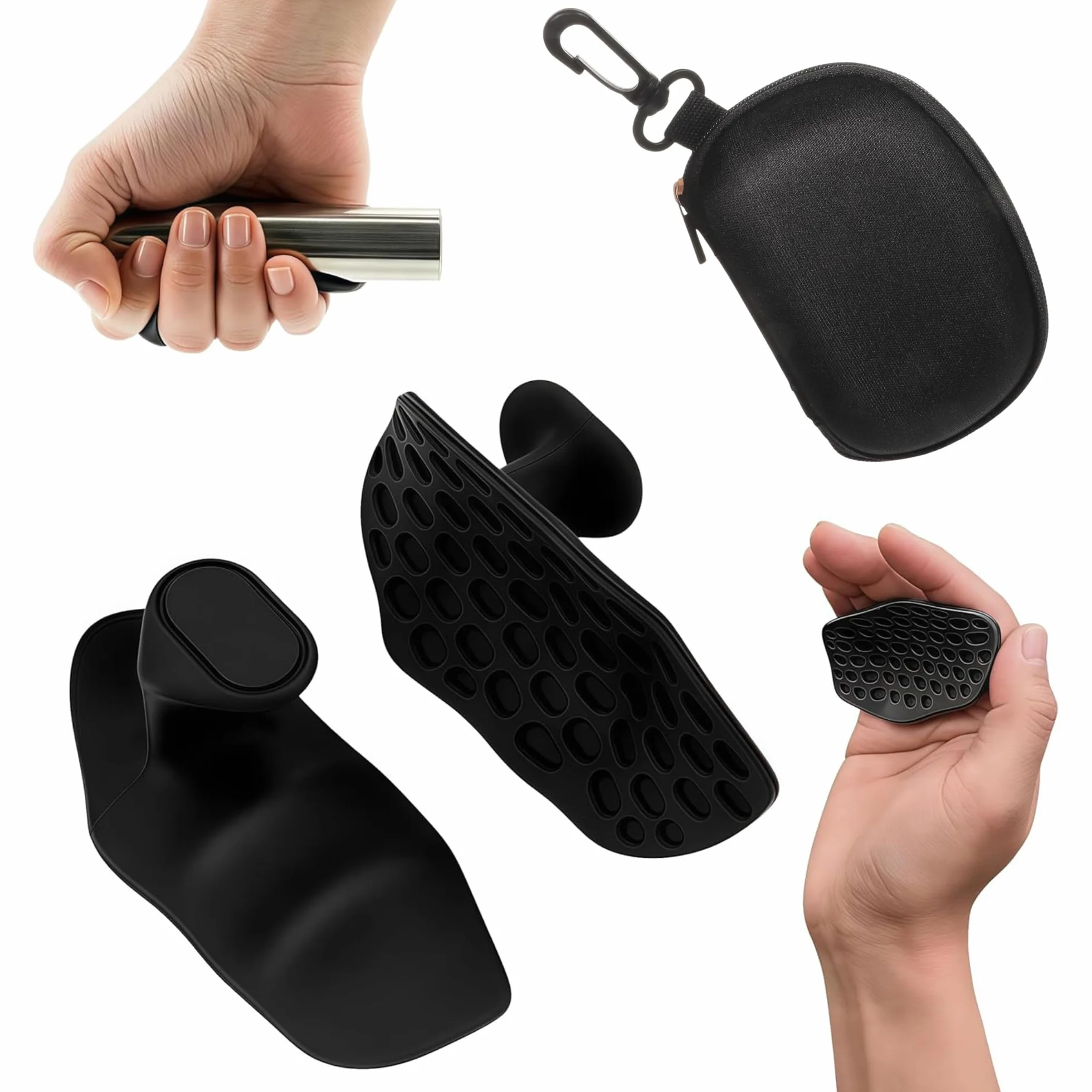 Puños antideslizantes de silicona para fitness – Almohadillas de agarre ergonómicas para entrenamiento de fuerza, crossfit y dominadas