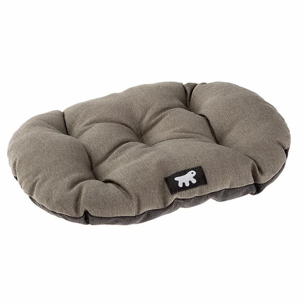 Ferplast Cama para Perros y Gatos, Cojín para Perros pequeños, Cojin para Gatos, Alfombra para casetas y Coches - Lavable - en Algodón con Suave Acolchado, 55 x 36 cm. Marrón
