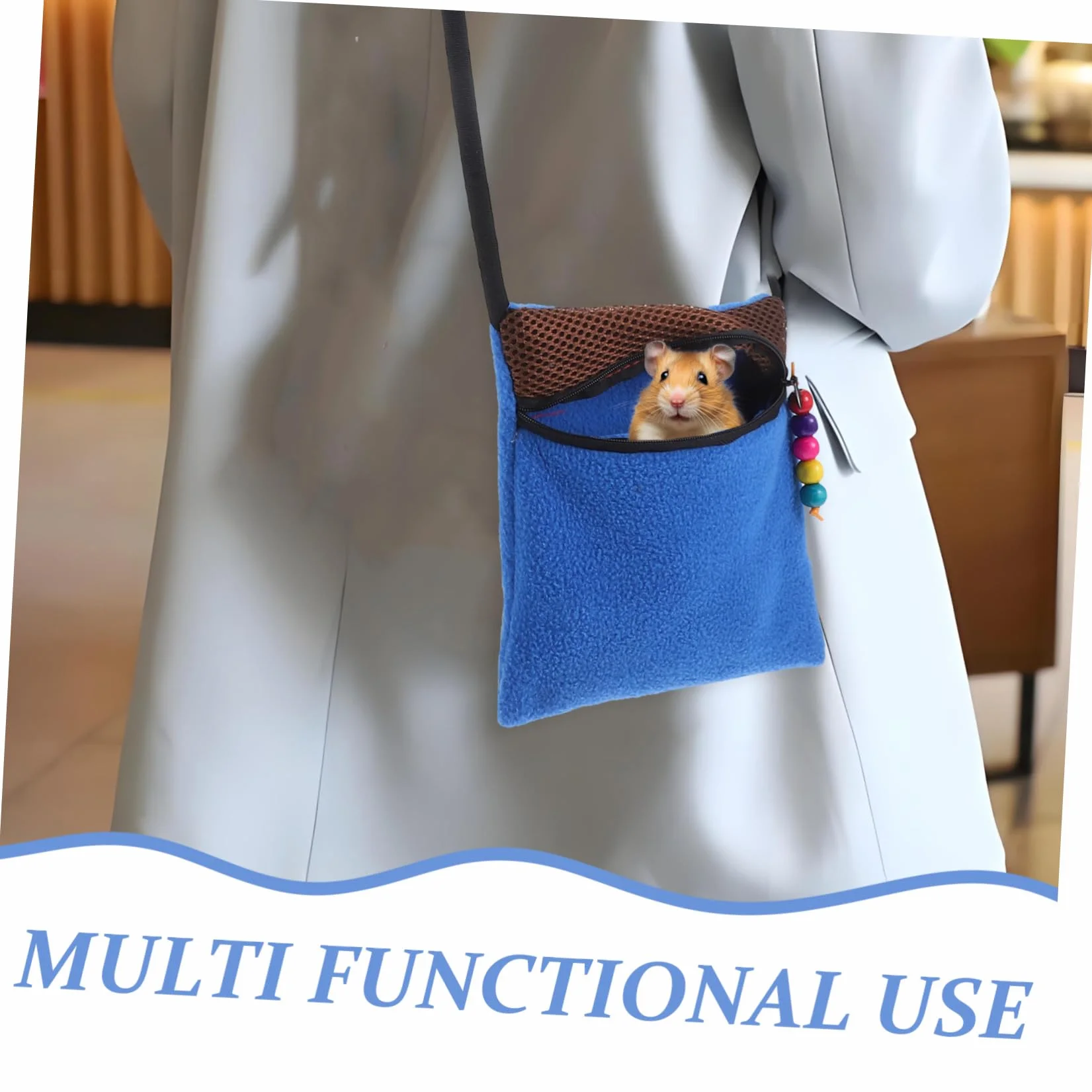 Bolsa Portátil para Transportar Pequeños Roedores y Petauros Saco de Dormir Transpirable para Hámsteres y Otros Animales Pequeños Bolsa Cómoda y Segura con Interior para