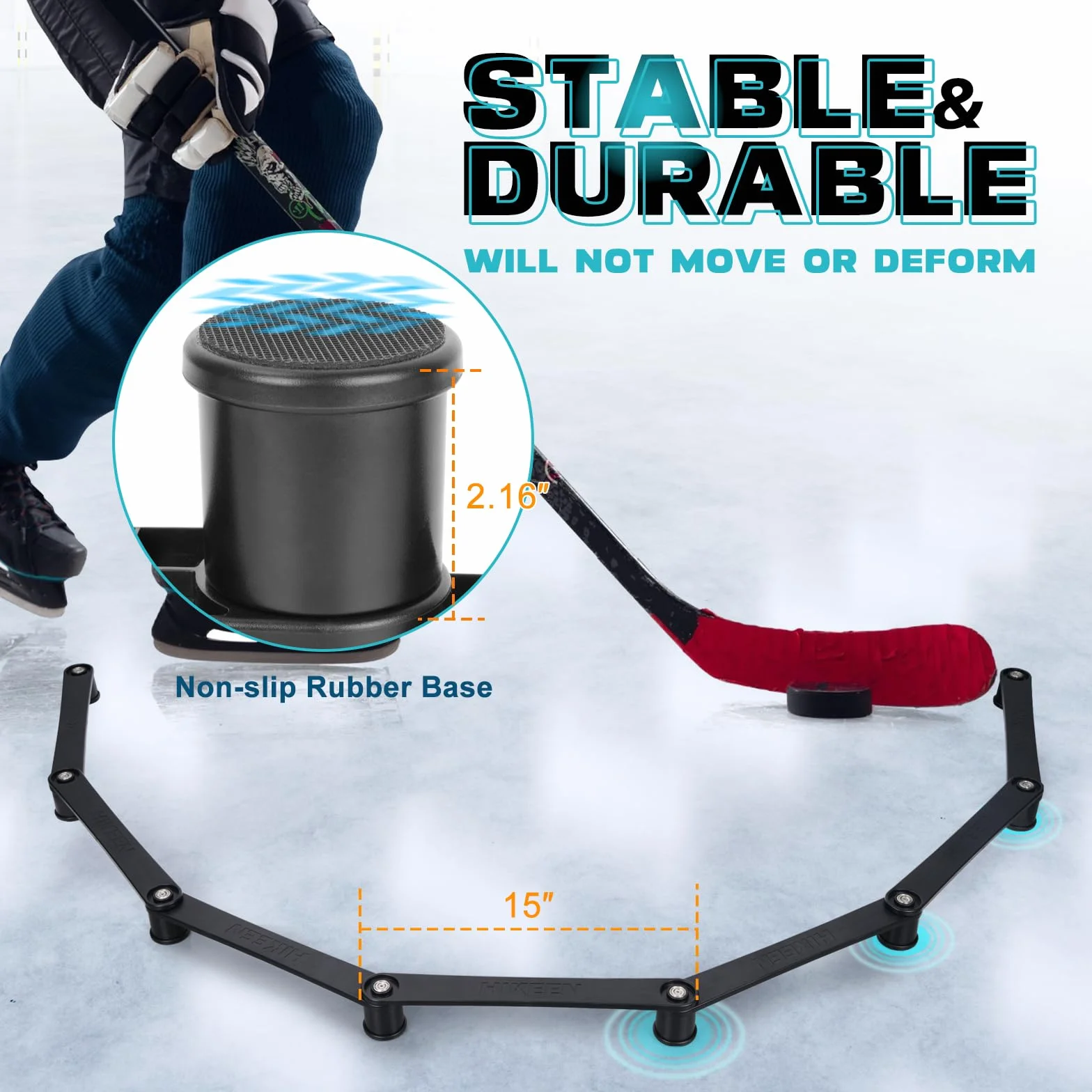 BOOSTEADY Entrenador de Manejo de Palos de Hockey de 5 Secciones Magnético Ajustable