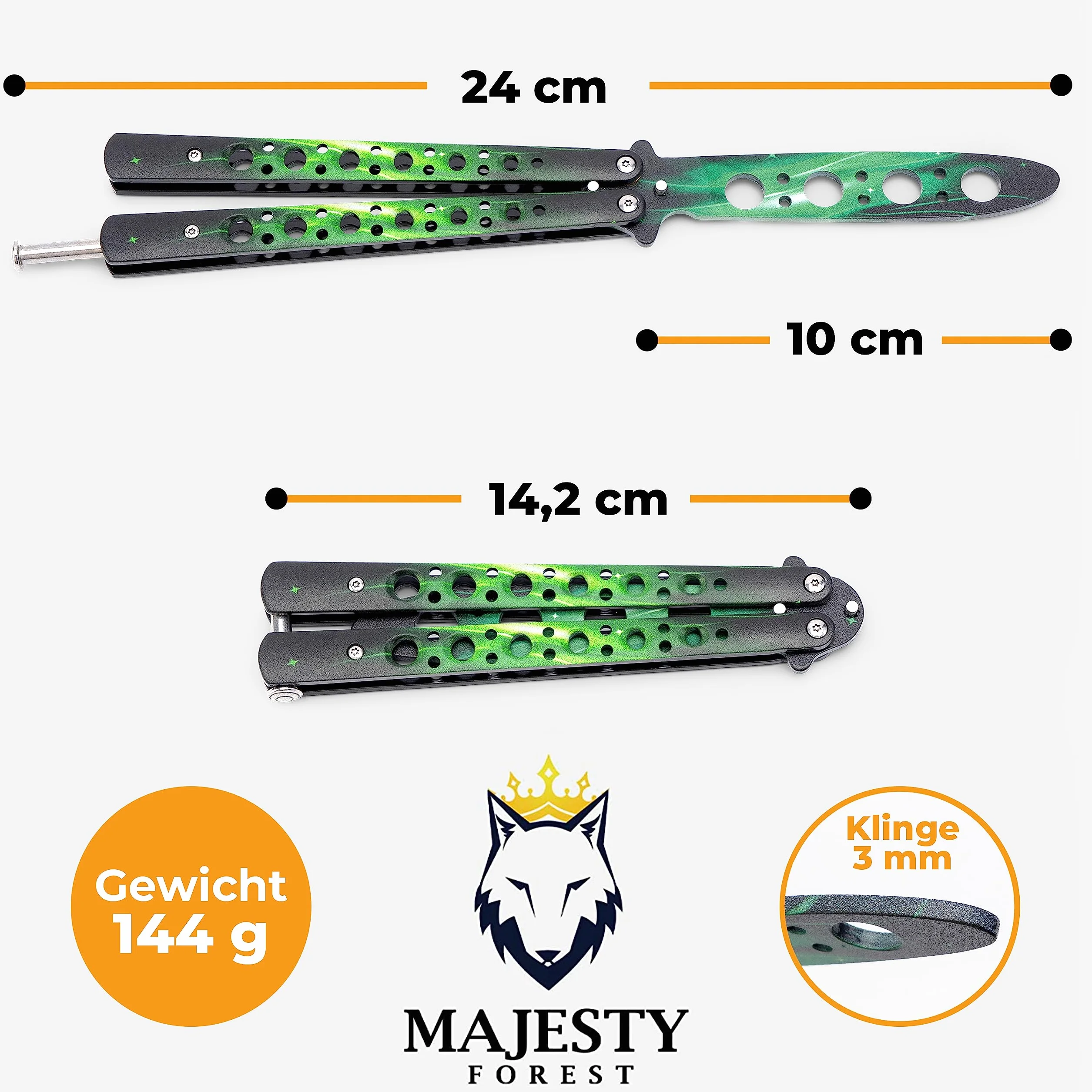 Gamma Butterfly Trainer Balisong Cuchillo Entrenamiento Hoja Roma para Trucos