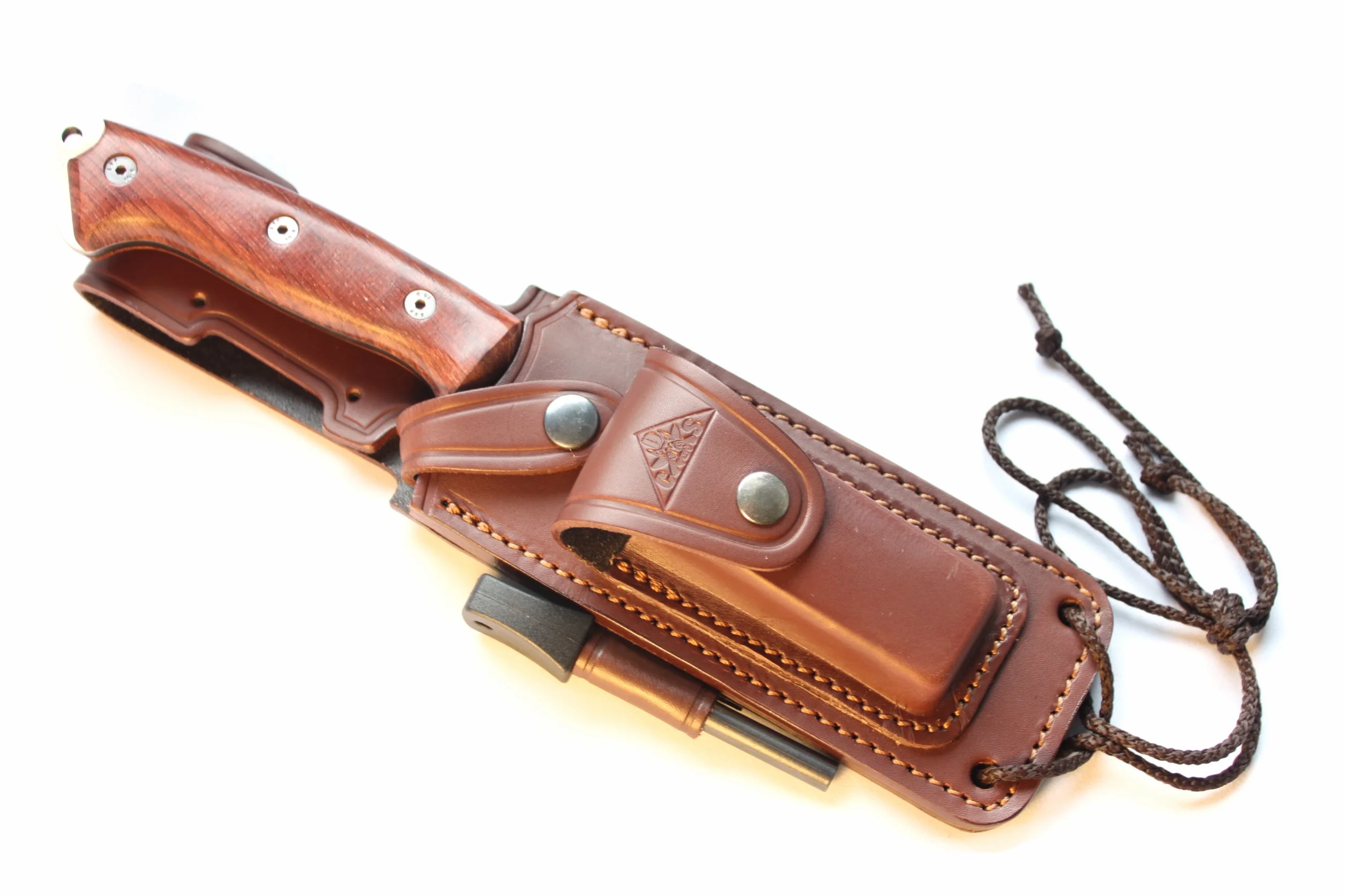 Cuchillo supervivencia caza monte bushcraft camping outdoor Acero MOVA 58 Funda de piel Fabricado en España