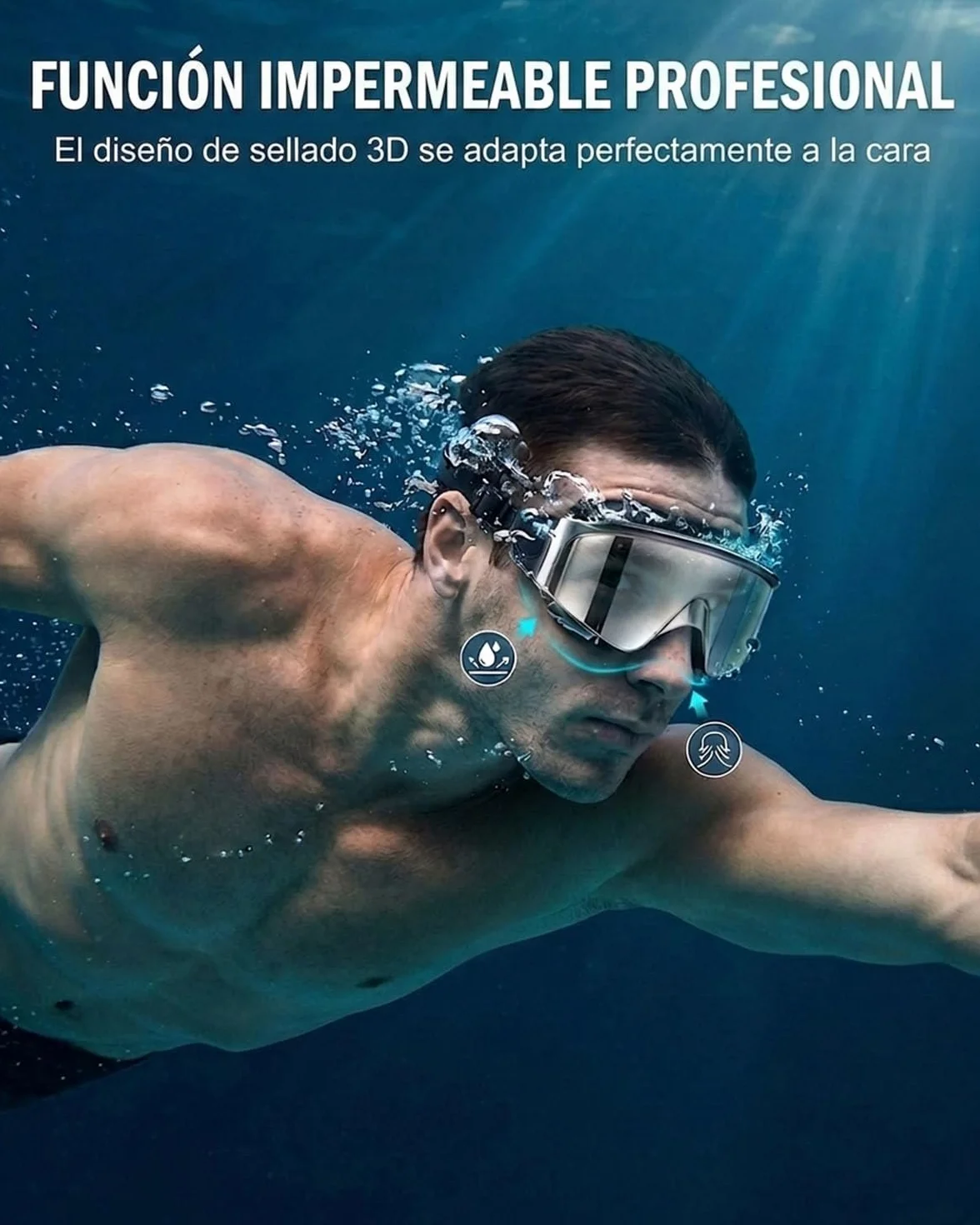Gafas de Natación Sin Marco, Protección UV y Antivaho