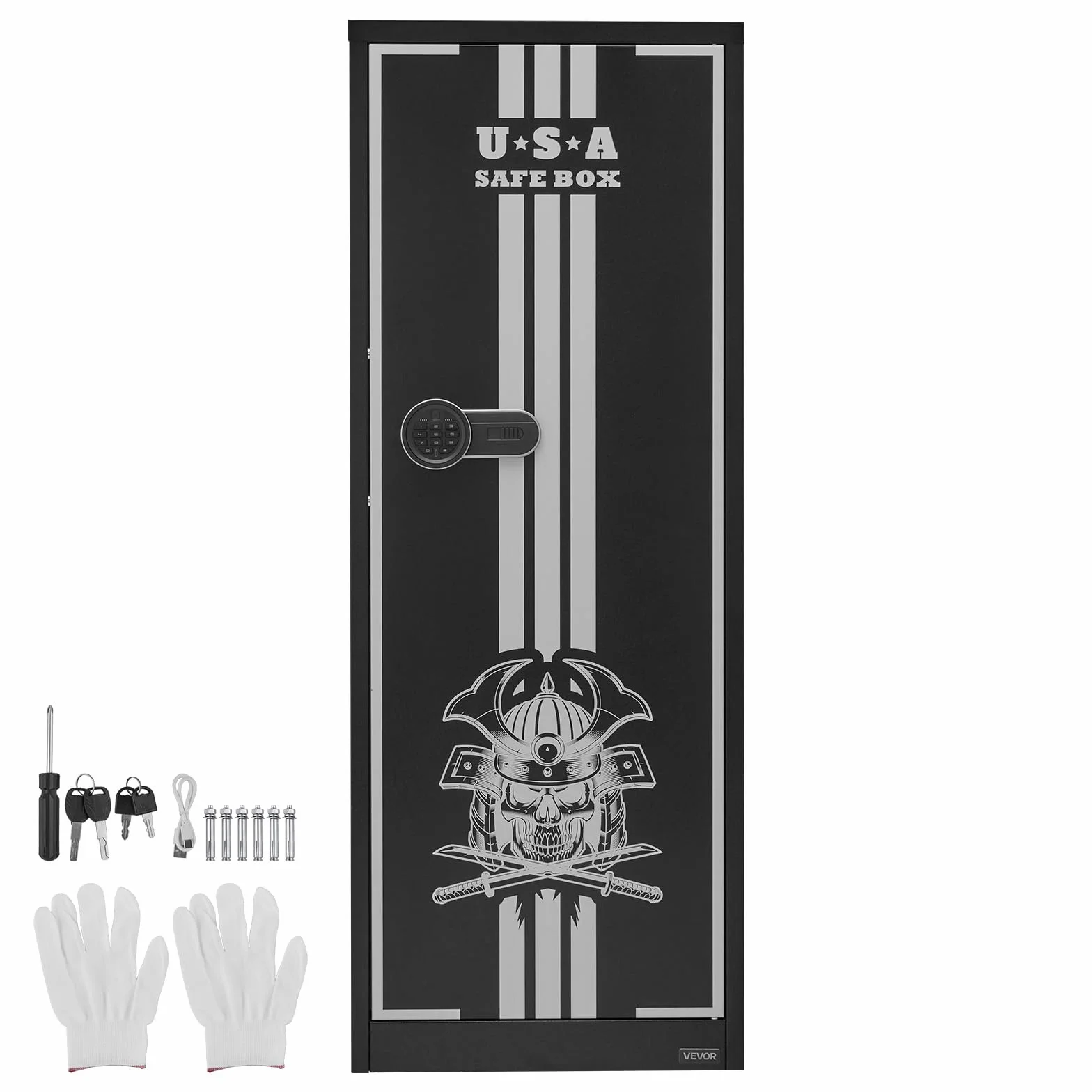 VEVOR Armario para Armas Largas con Cerradura con Contraseña, Caja Fuerte para Rifles, 536x386x1430 mm
