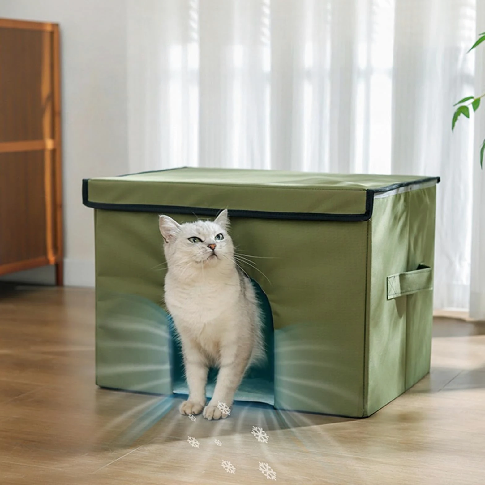 Casa de refrigeración para mascotas, para gatos, sala de enfriamiento aislada, con aire acondicionado, para gatos y perros, para interiores y exteriores, refugio para gatos