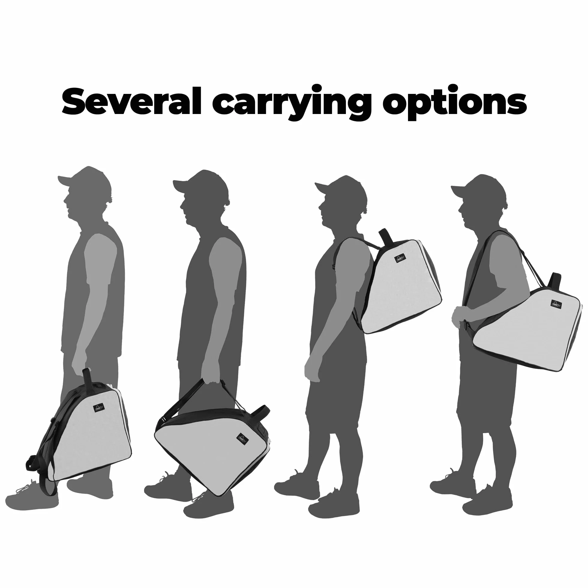 Bolsa para patines con asas, cierre de cremallera y correas ajustables
