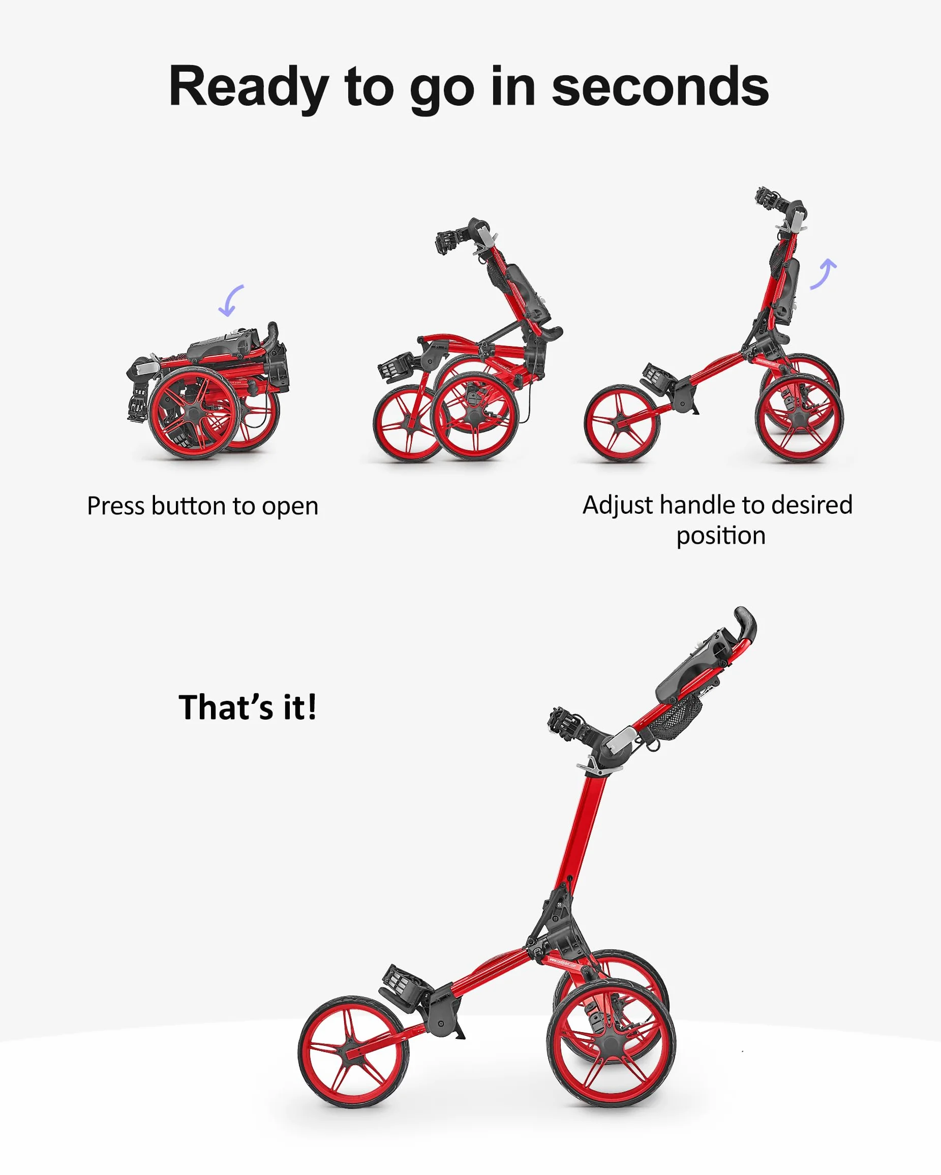 Caddytek CaddyLite Carrito de Golf Compacto semiautomático Plegable