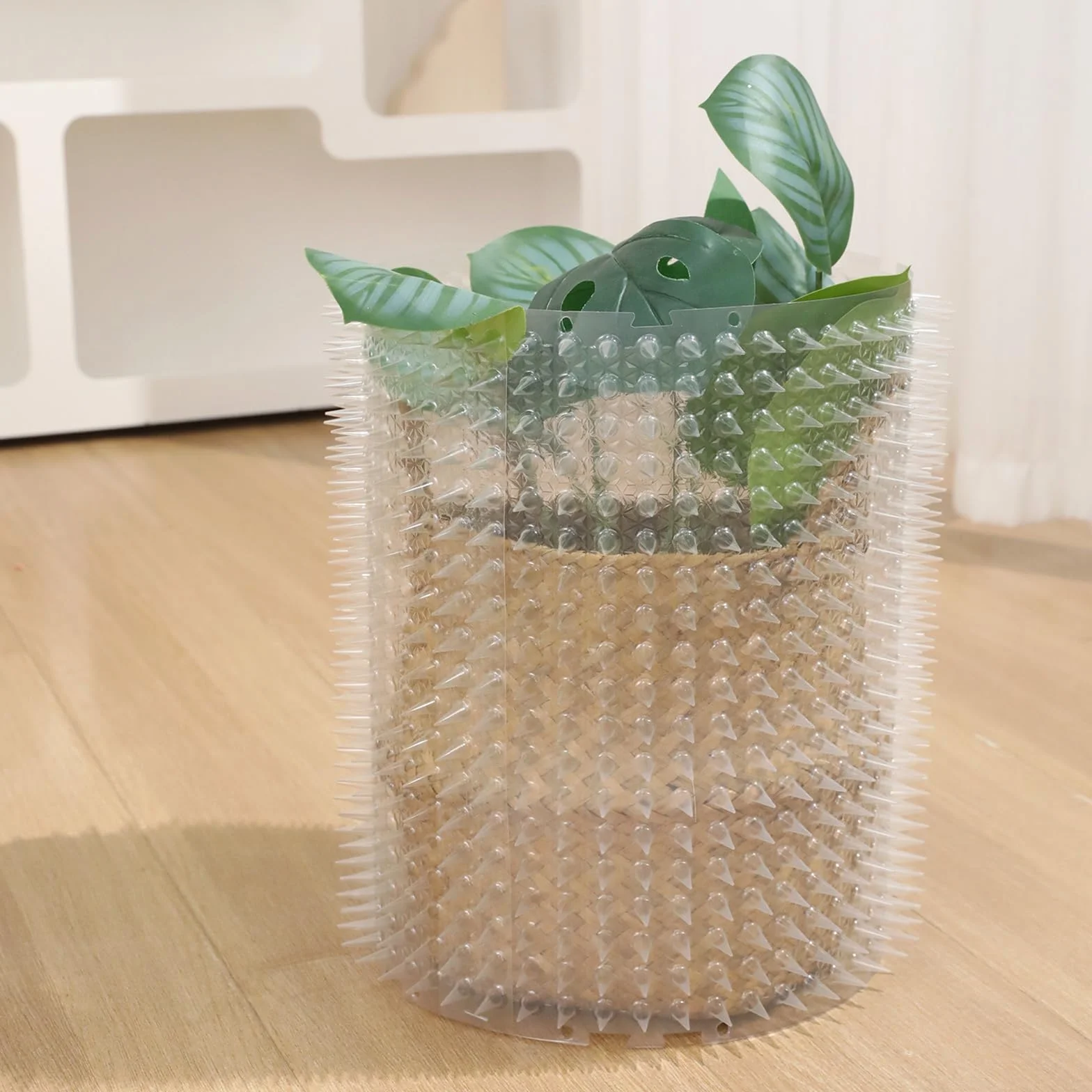 Alfombrilla Anti Gatos, Rejilla Antigatos 10 Unidades | Pinchos Disuasorios para Jardín y Balcón | Protección Duradera Interior/Exterior | PP Reciclado, Antideslizante 42 * 34cm (12, Transparente)