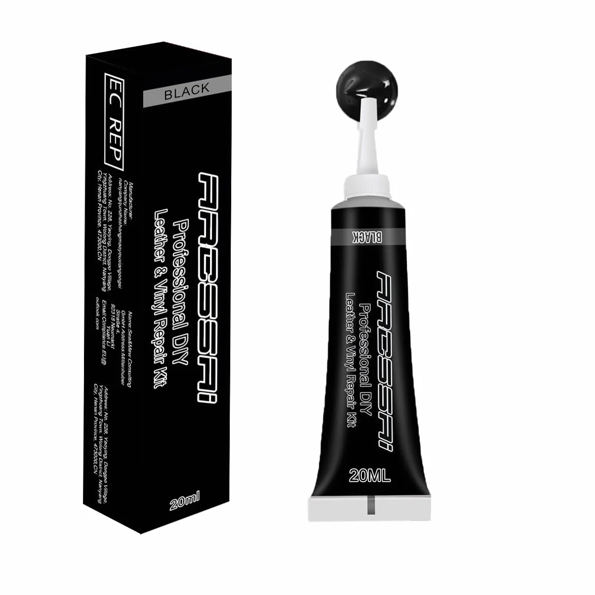 ARCSSAI - Reparación de cuero negro y vinilo restaurador de sus muebles, asientos de coche, sofá, chaqueta, cartera, cinturón, zapatos, piel de poliuretano