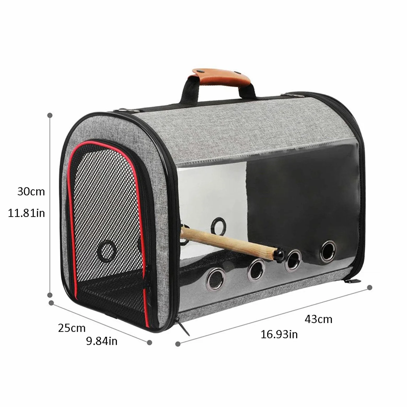 Liudan Jaula de Pájaros Pájaro Pájaro Travel Carrier Transparente Parrot Pájaro Pájaro Cause Mochila de Asas con Doble Cremallera Diseño Caja de Transporte de Aves Jaula