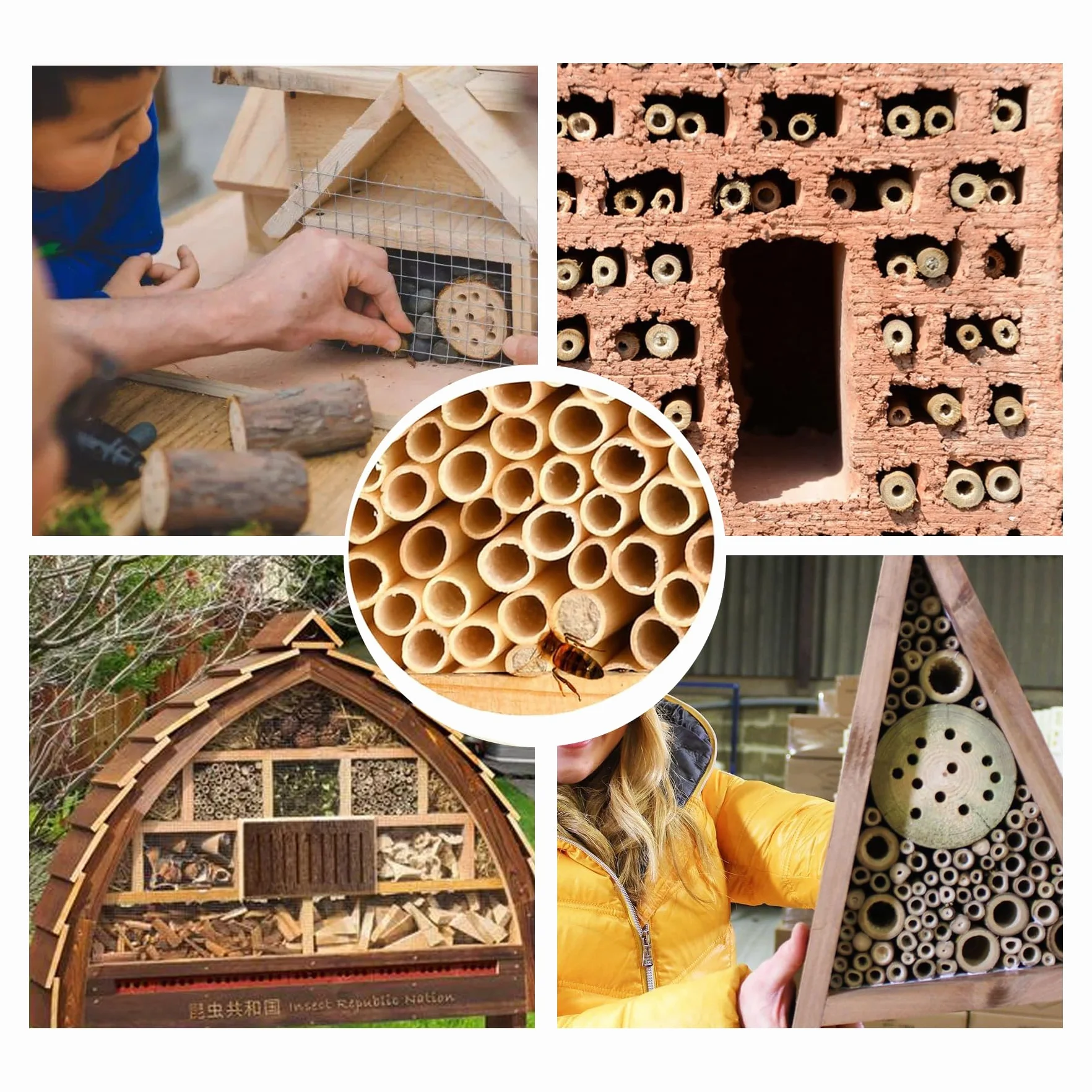 500 Piezas Tubos Nidos para Hotel de Insectos, Hotel de Insectos,14,5cm Pajitas de Trigo, Diámetro 2,5-5 mm, para Material de Relleno para Abejas Silvestres, Casa para Abejas