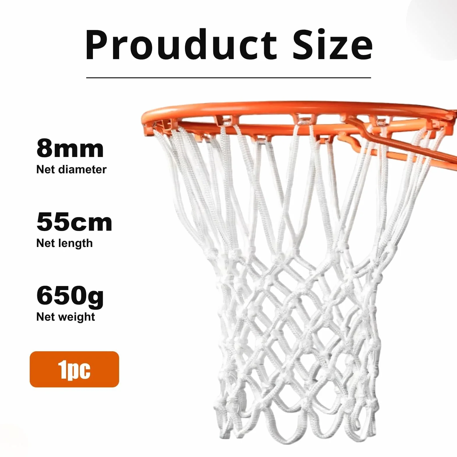 Red de Baloncesto de Repuesto Resistente a Todo Clima, 12 Bucles, Compatible con Aros Estándar