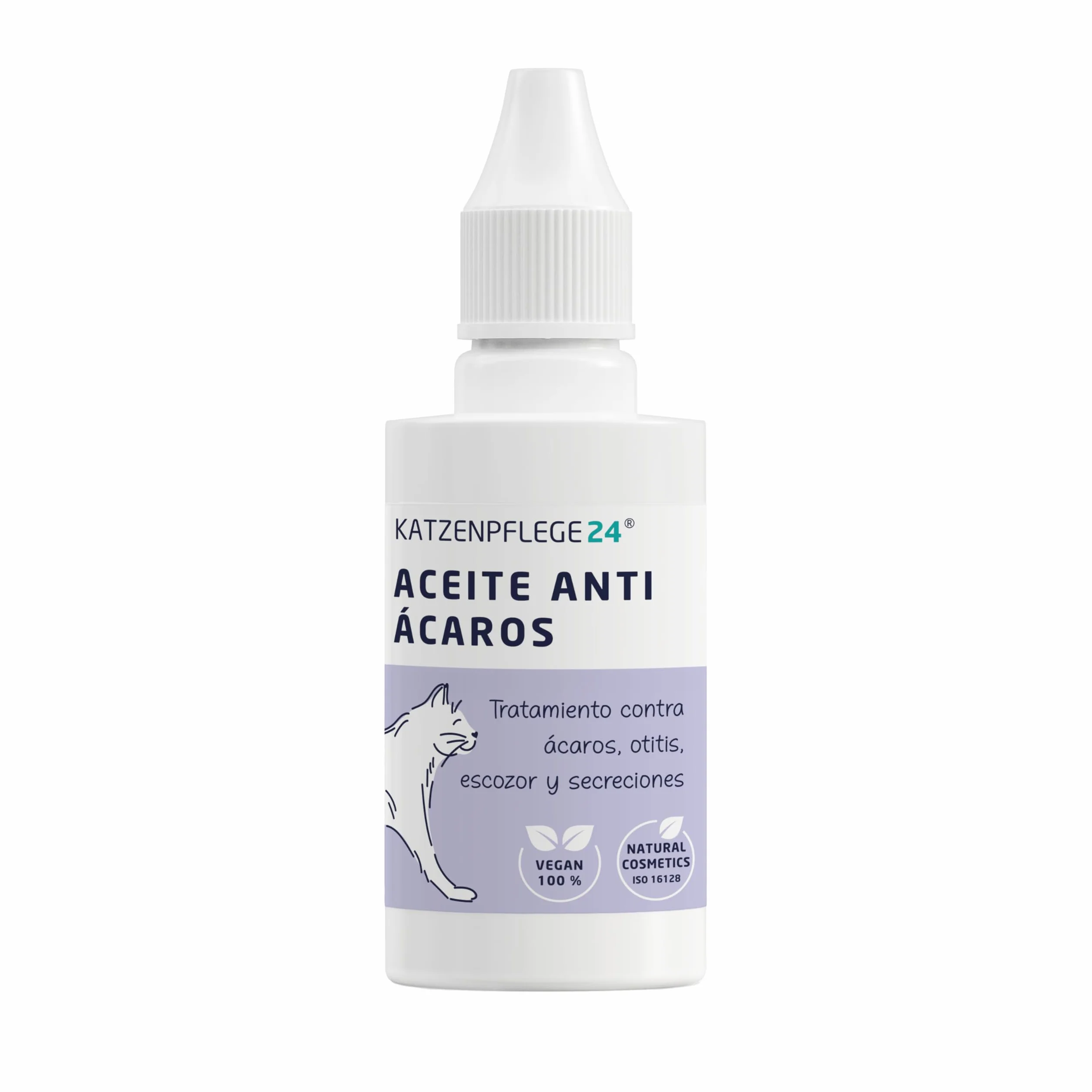 Aceite antiácaros Gatos y Perros 50ml - Efecto inmediato 100% Natural contra ácaros, Otitis, infecciones de oído, inflamación y escozor - Gotas infeccion oidos Perros y Gatos