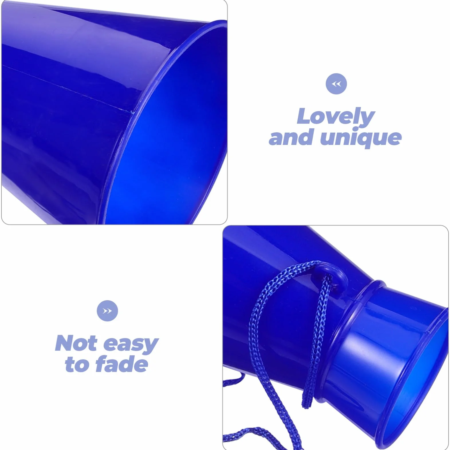 DECHOUS Megáfono De Alegría Portátil de Plástico para Deportes Fiesta Azul