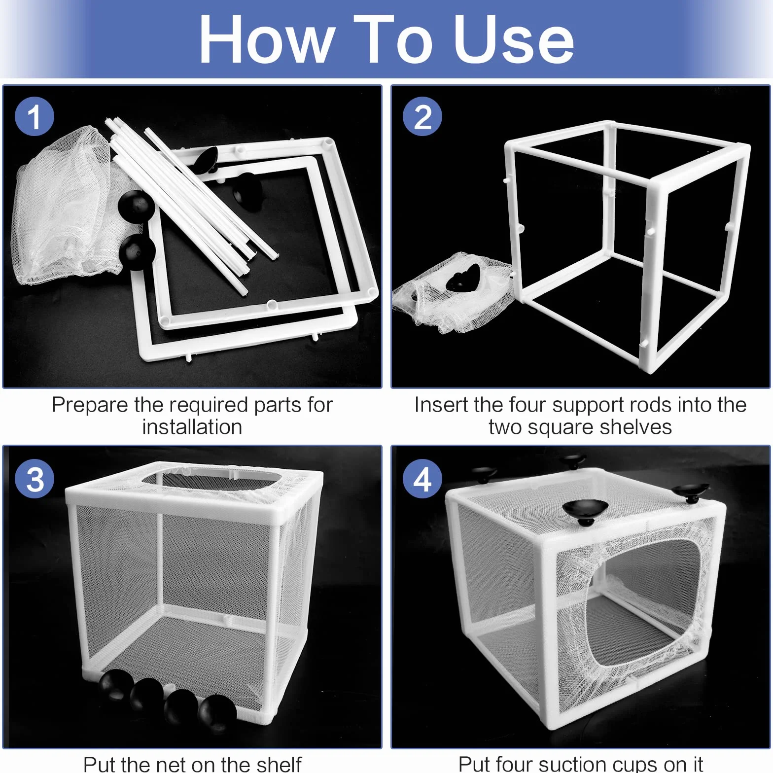 2Pcs Caja de Cría e Incubadora de Peces para Acuario - Aislamiento Con Ventosas y Red de Protección para Bebés