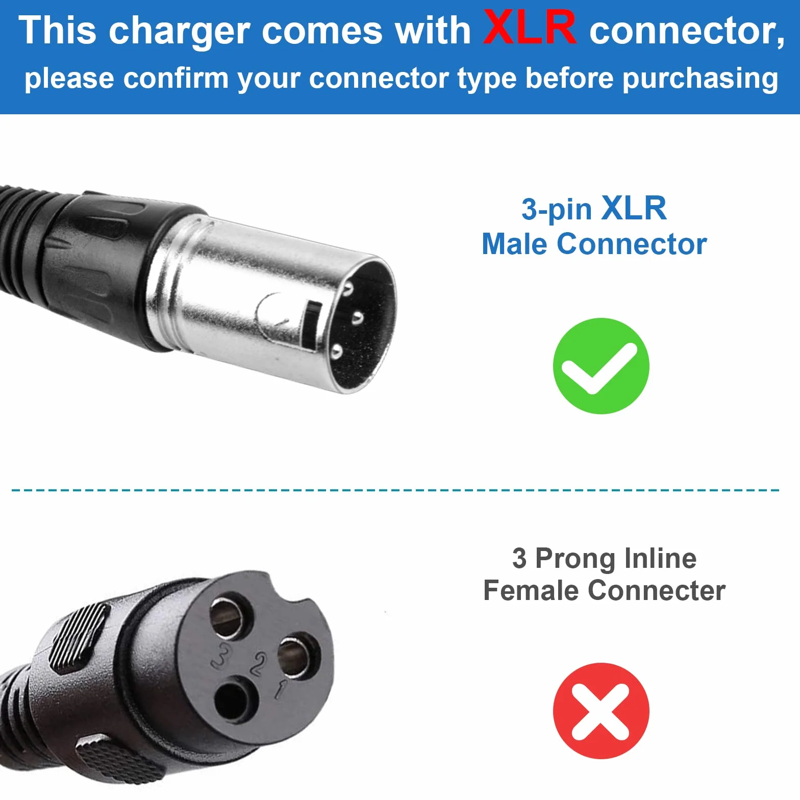 LabTEC Cargador Scooter Eléctrico 24V 2A-5A XLR para Silla de Ruedas, Carrito de Golf, E-Bike