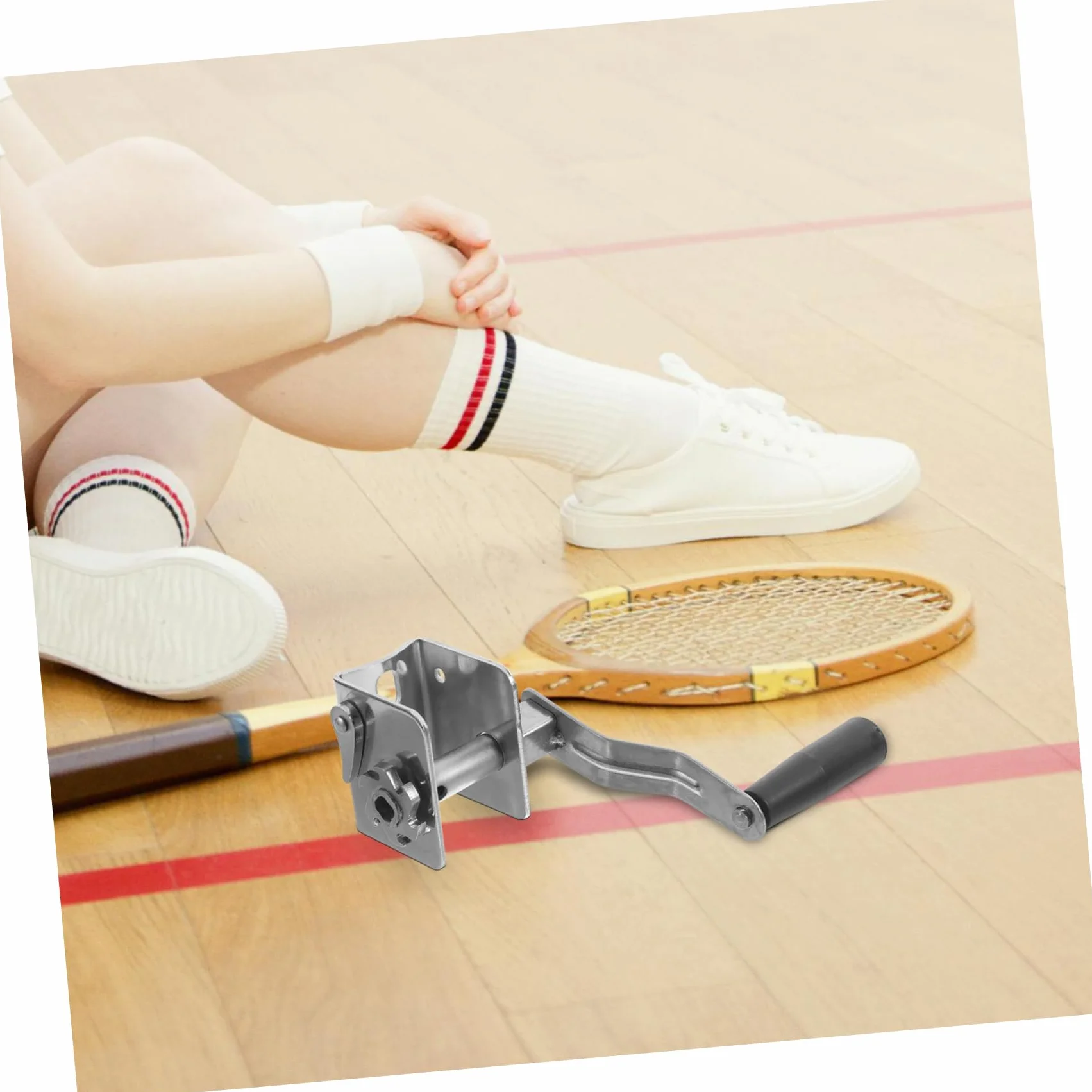 Ibasenice Tensor de Cuerda para Voleibol y Bádminton, Herramienta de Encordado Metálica Manual