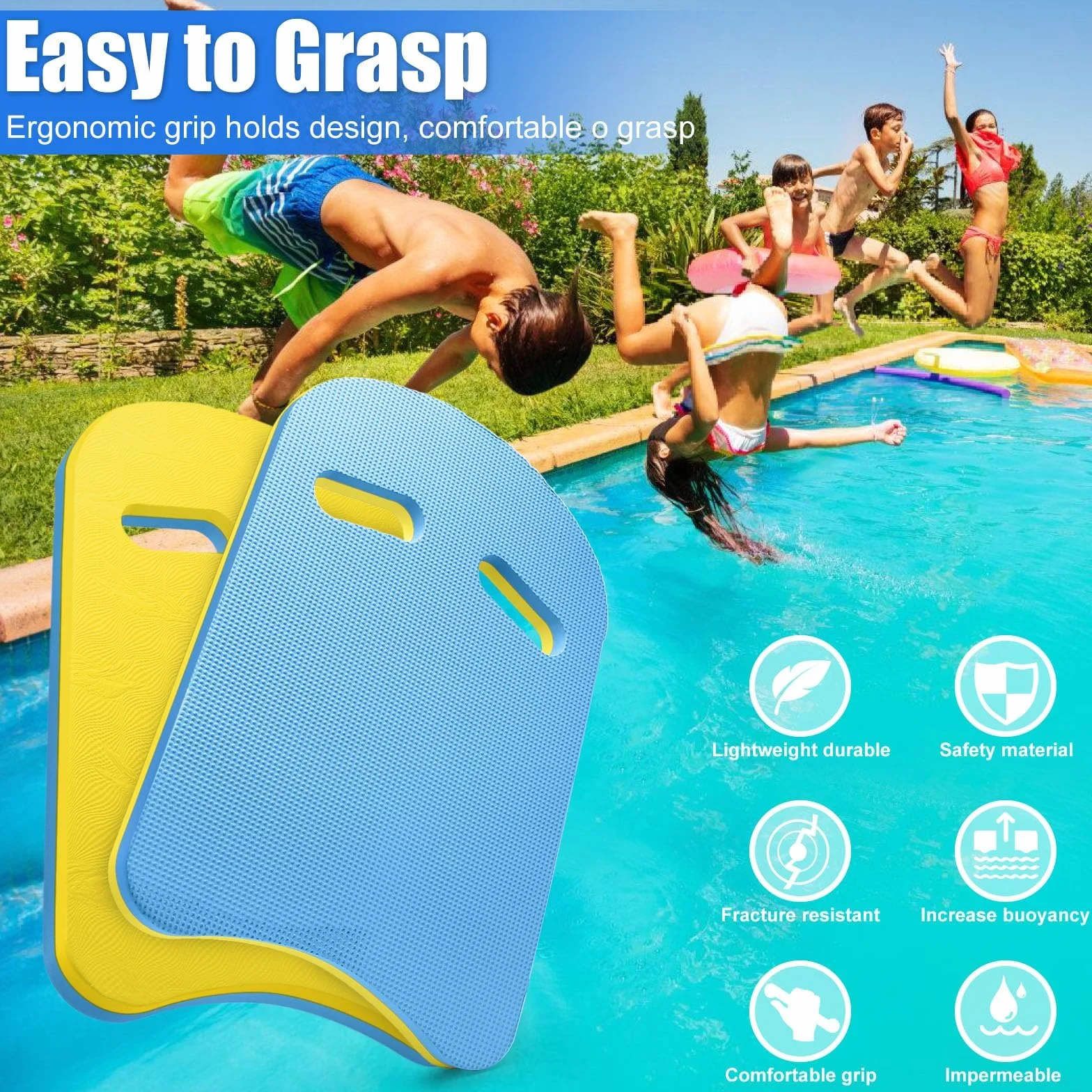 Tabla de natación Flotante Espuma EVA para Niños y Adultos con Agujeros Seguros