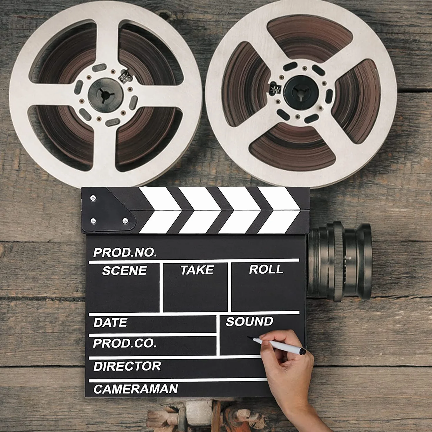 Claqueta de Director de Madera 30 x 27 cm para Cine y TV