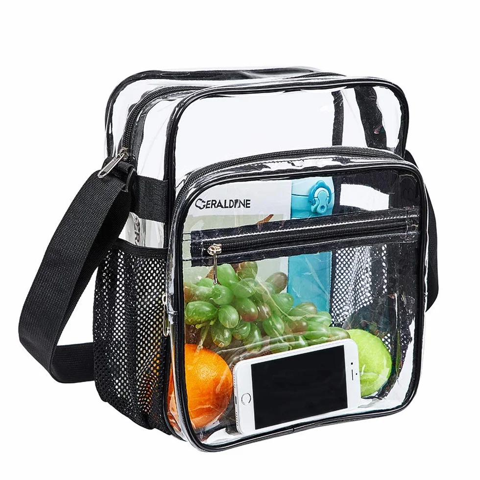 Bolso transparente aprobado por estadio con correa ajustable para conciertos