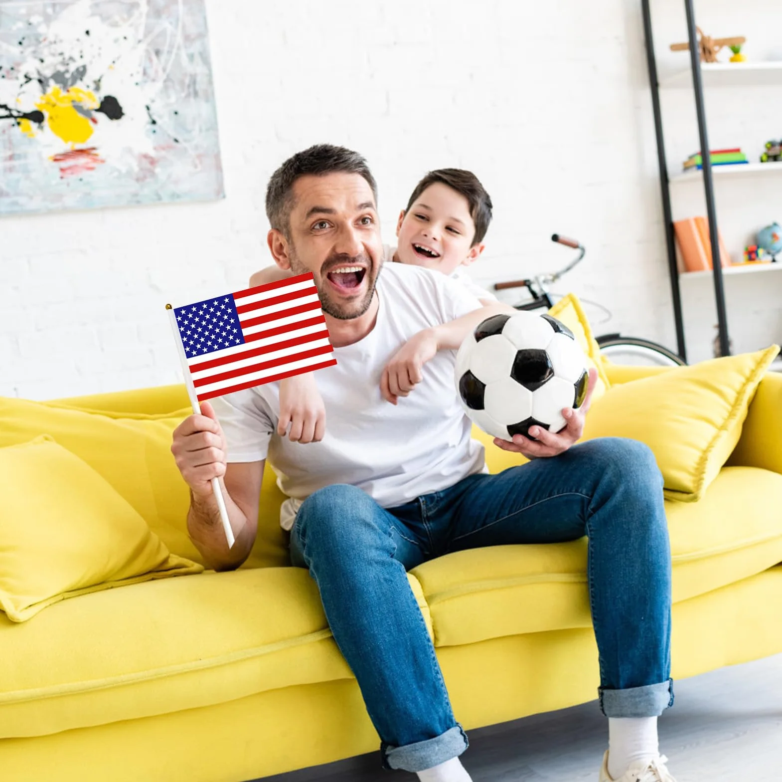 48 banderas de países pequeñas de mano doble cara para Mundial de Fútbol 2026