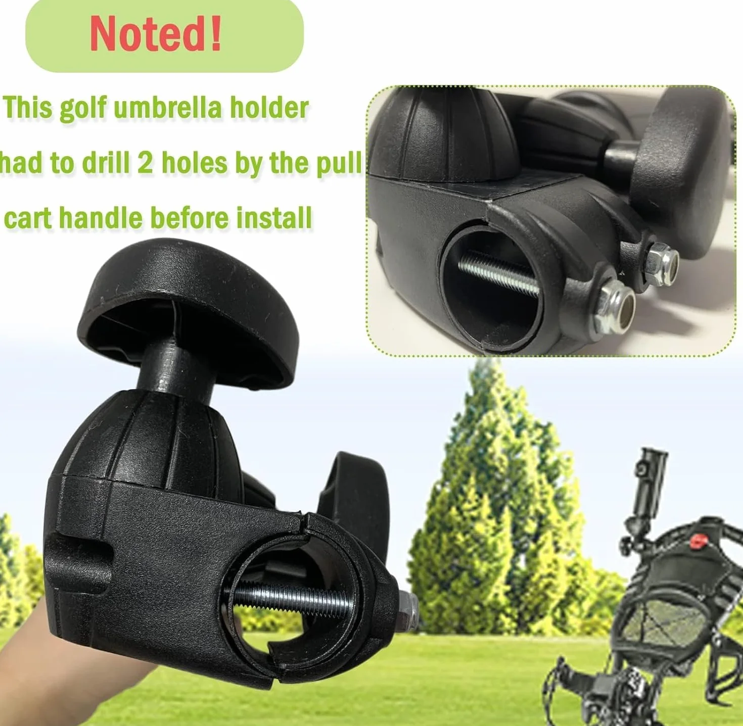 Soporte para Paraguas de Golf Universal Ajustable Negro