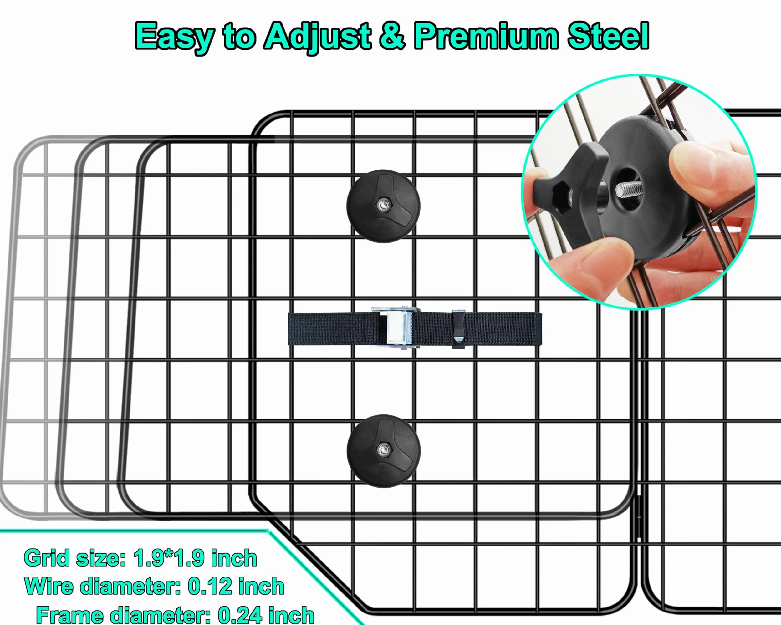 CASIMR - Barrera de Coche para Perros, SUV, vehículos, Camiones, Coches, Divisor Ajustable para Mascotas, Zona de Carga Universal, diseño Plegable para un fácil Almacenamiento, barreras de