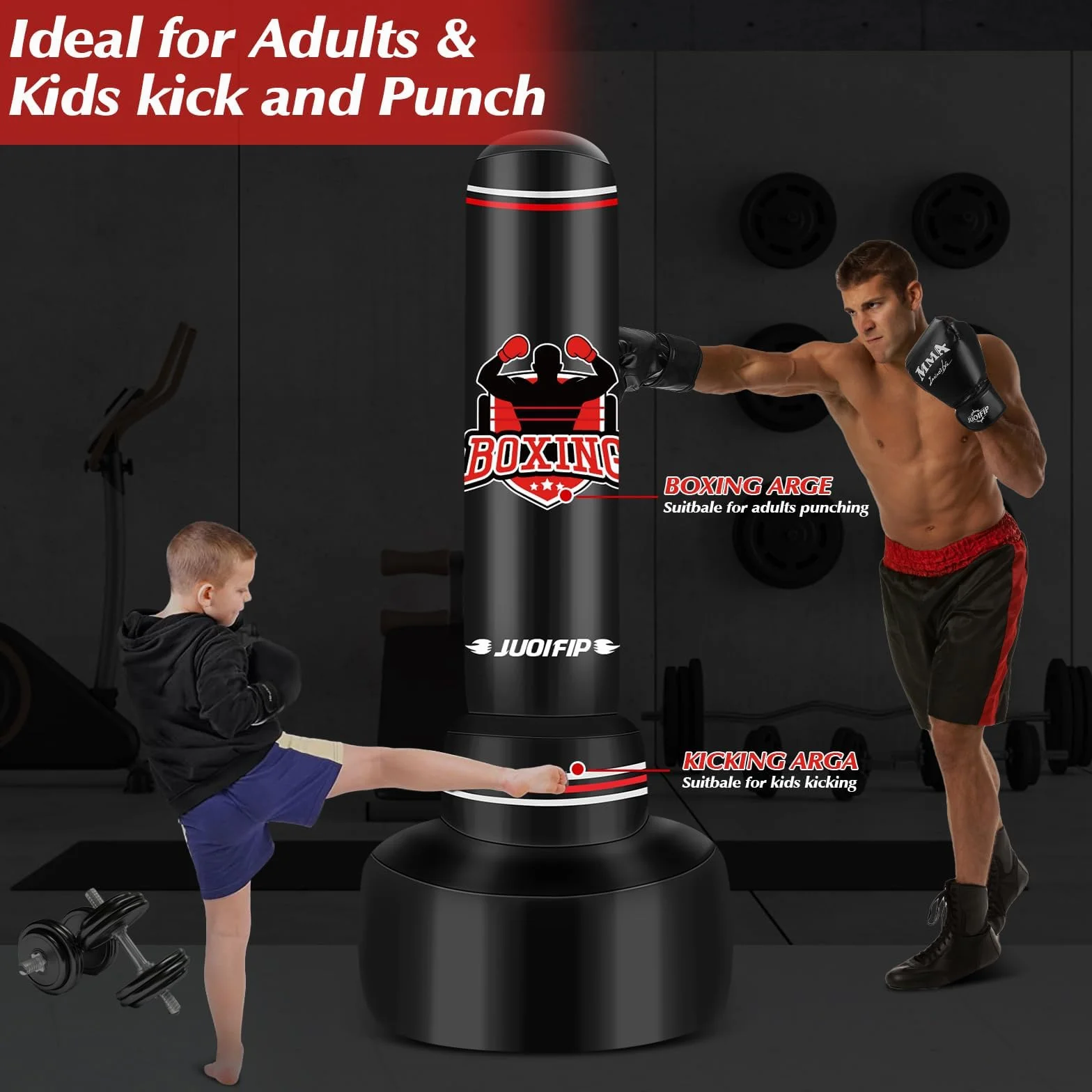 Saco de Boxeo Adultos 180cm Independiente Inflable Kickboxing Bolsa Entrenamiento MMA Muay Thai