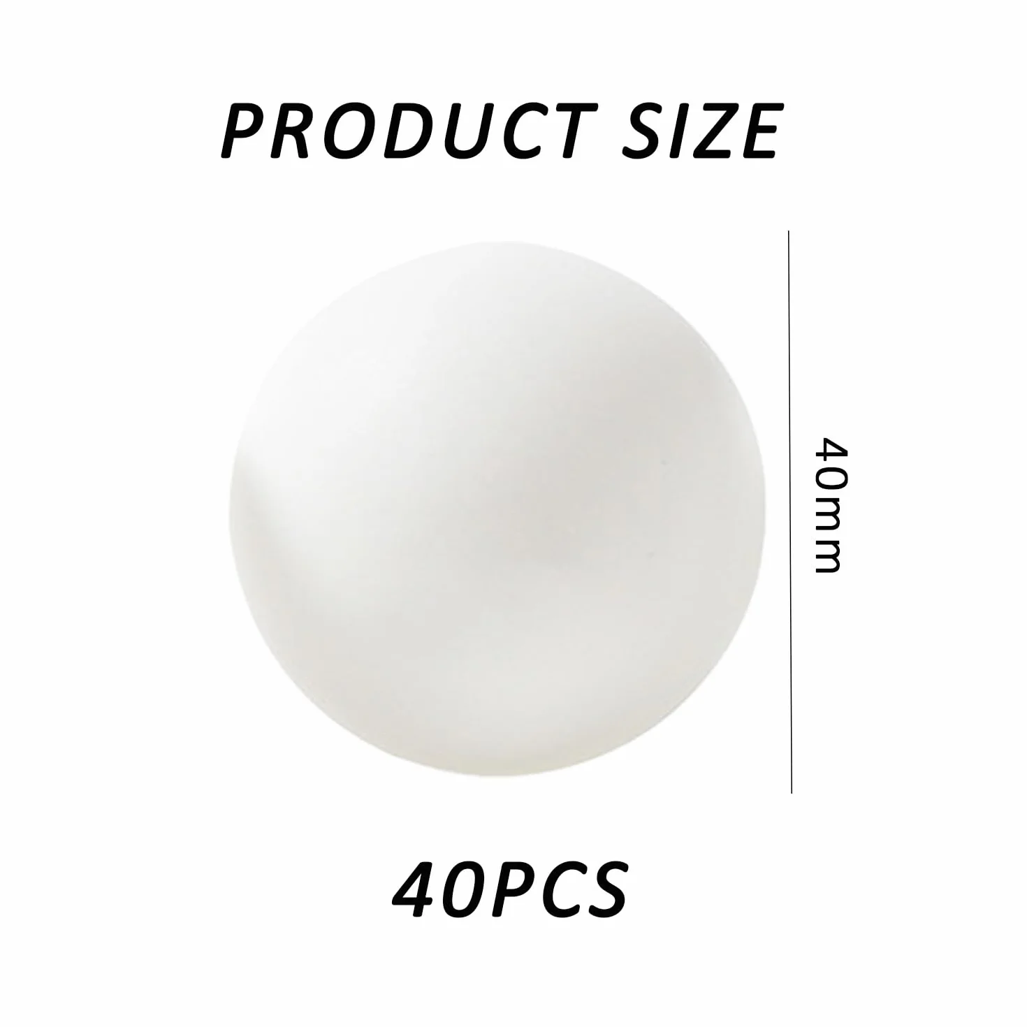 Pelotas de ping pong blancas 40 uds. plástico mate sin costuras para tenis de mesa deportes juegos