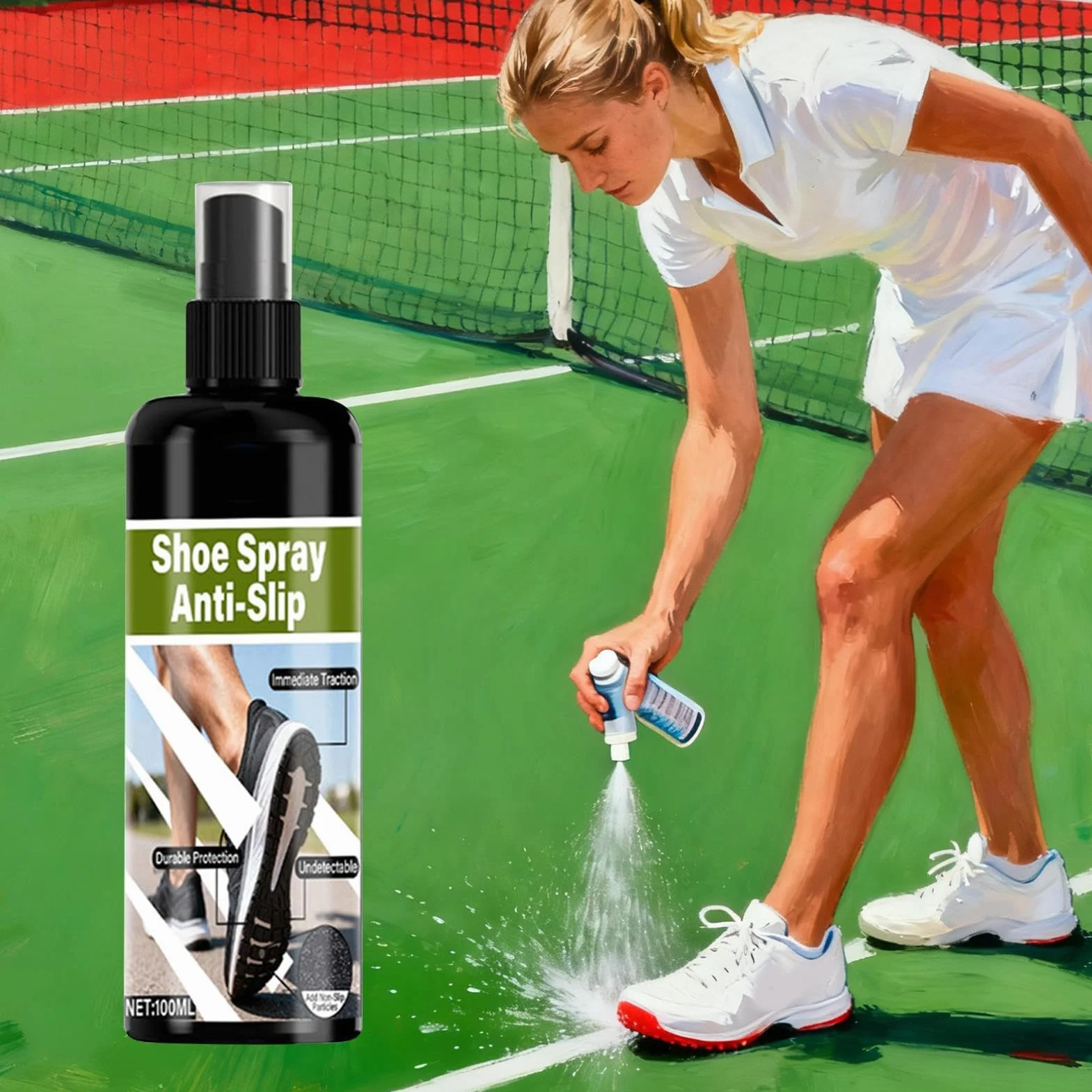 Grip Spray do Butów Koszykarskich 100ml - Szybkoschnący, Bez Klejenia, Sprzęt Treningowy