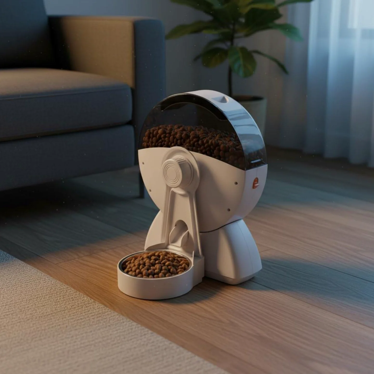 F Fityle Alimentador Automático Dispensador de Programable para Mascotas con Fijación Colgante en Jaula Que Evita Bloqueos Doble Sellado con Desecante Que, Modelo De Botón
