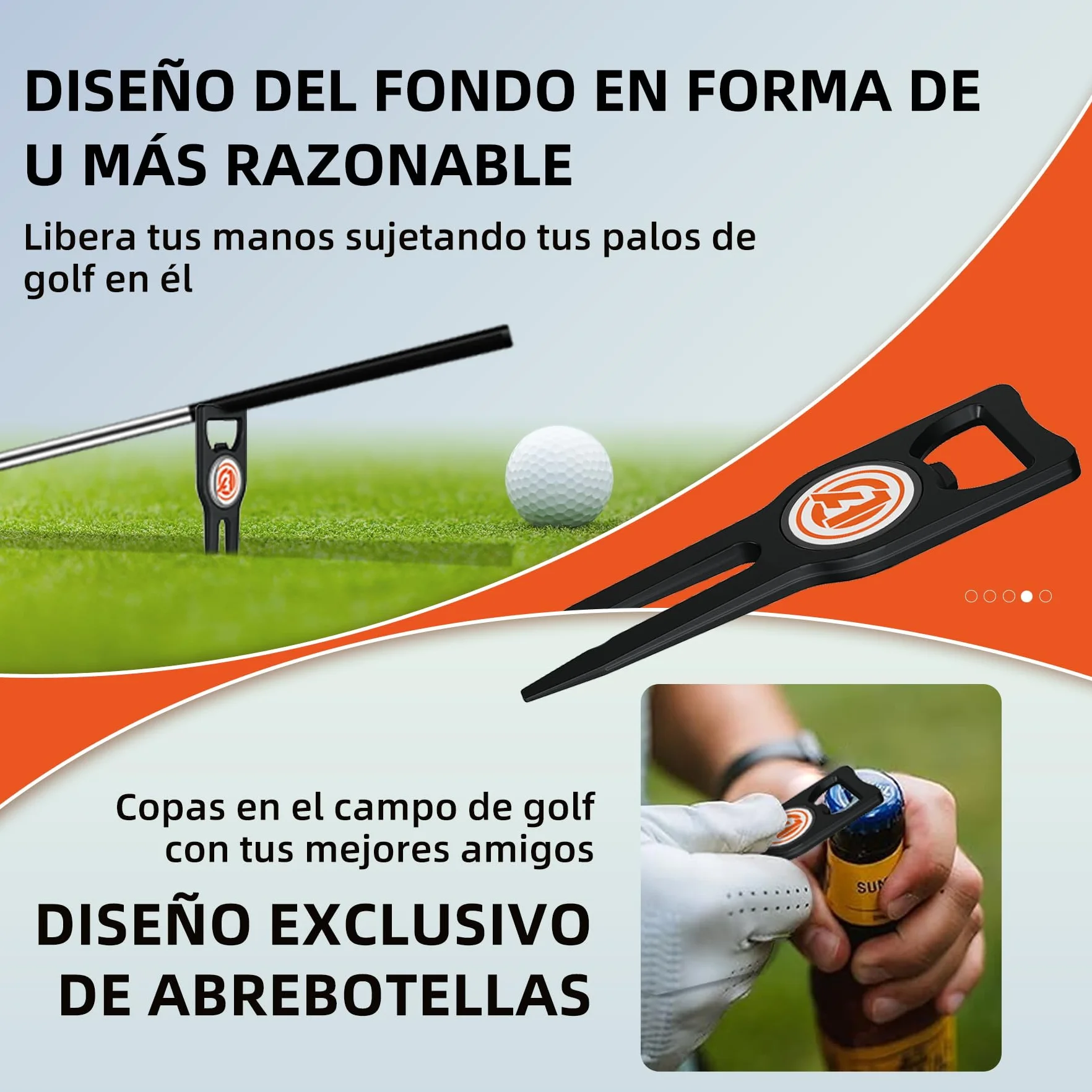 AOFAR Golf Divot Tool con Marcado magnético, Cepillo de Limpieza de Palo de Golf Integrado, aleación de Zinc
