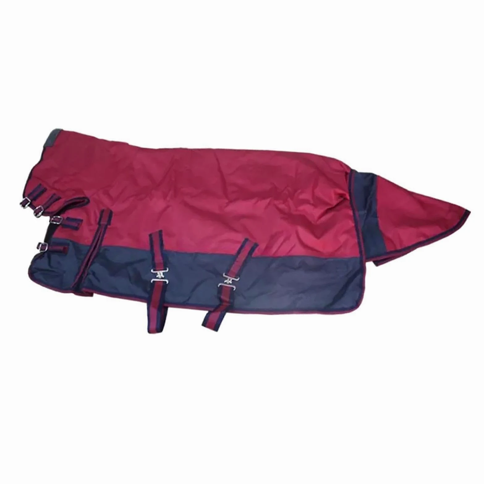 #N/A/a Invierno para Caballos, Tela Oxford 600D con Capucha, cálida, Resistente al frío, Impermeable, para equitación, Burgundy Navy Blue M