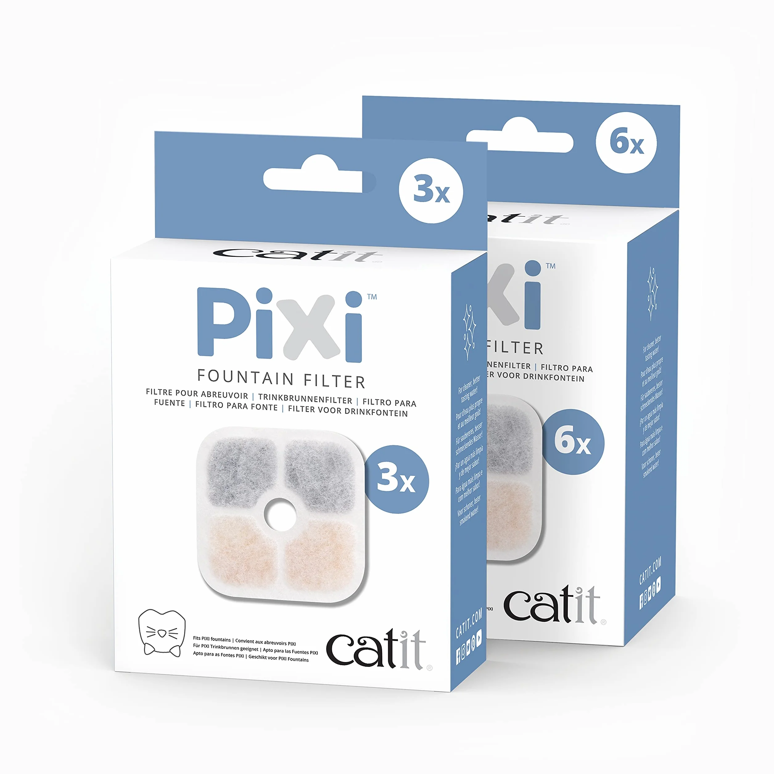 Catit Pixi Filtro para bebederos fuente, 6 unidades