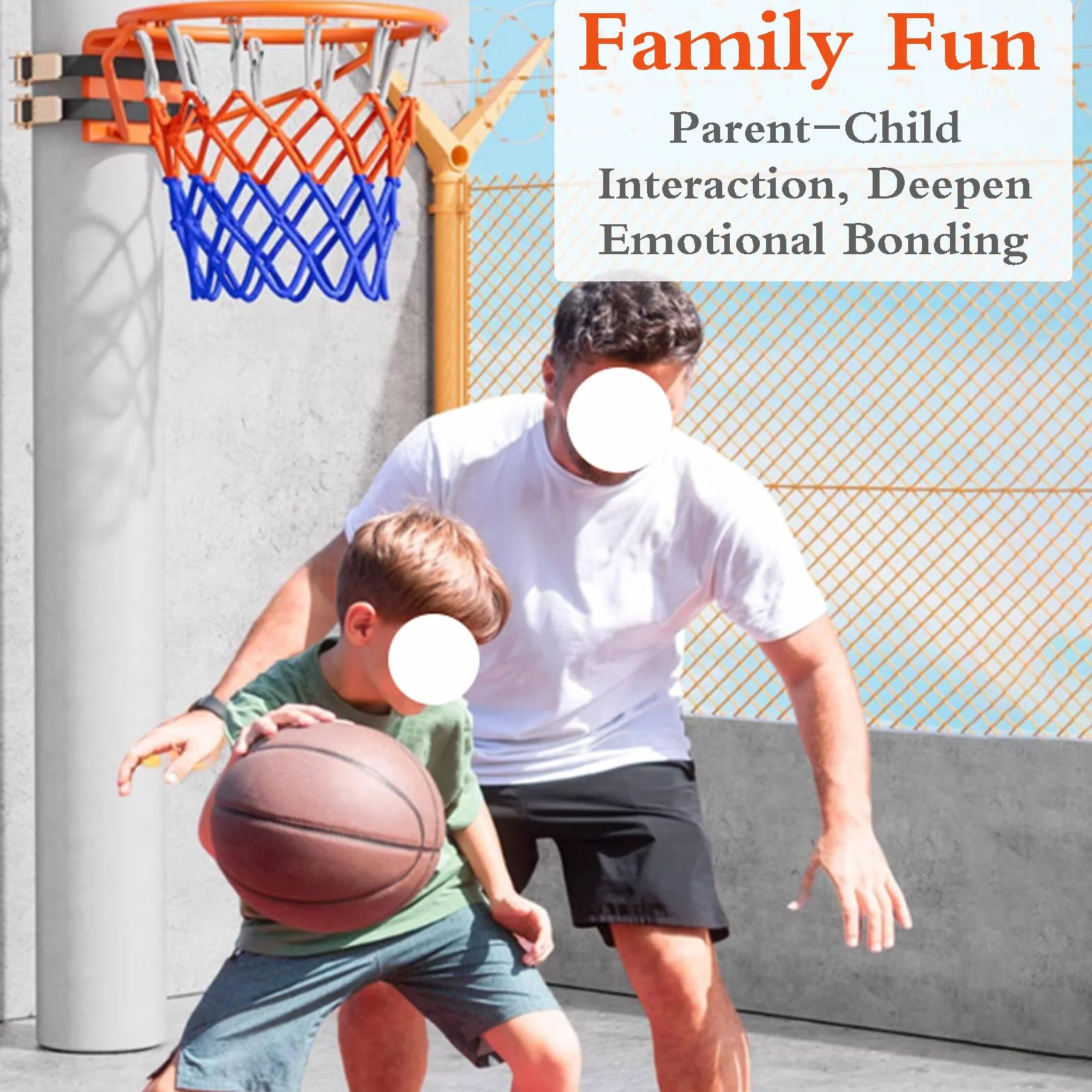 Canasta de Baloncesto de Pared Desmontable Portátil con Correas Ajustables