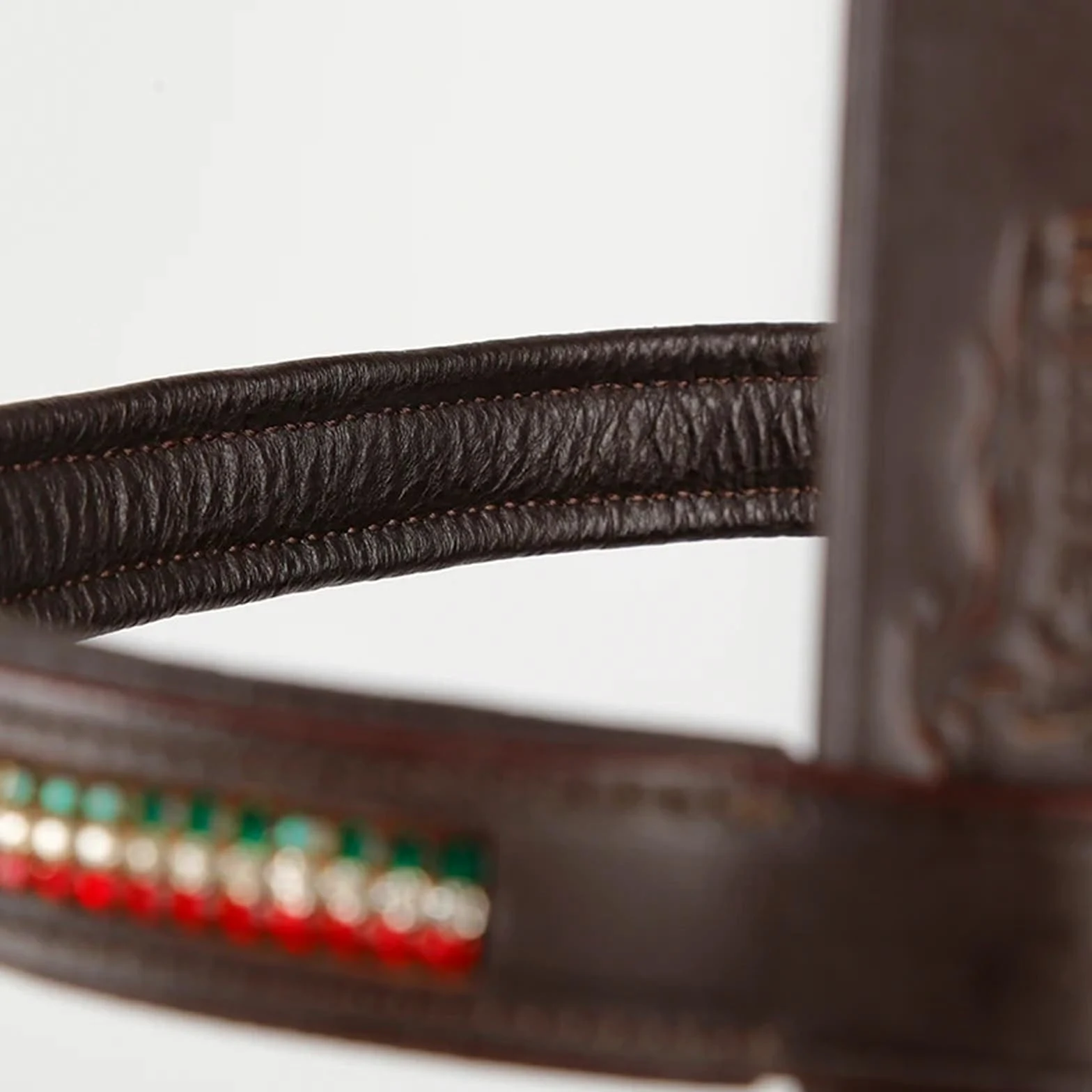 Riendas de Caballo Brida de Diamante Brida de Cuero Color marrón con riendas de Goma con tapón para Caballos(Black S)