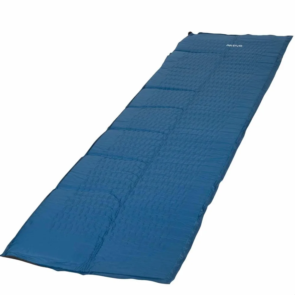 AKTIVE Esterilla hinchable plegable 175 x 56 cm Azul Ripstop Foam Autoinflable Colchón hinchable individual Acampada
