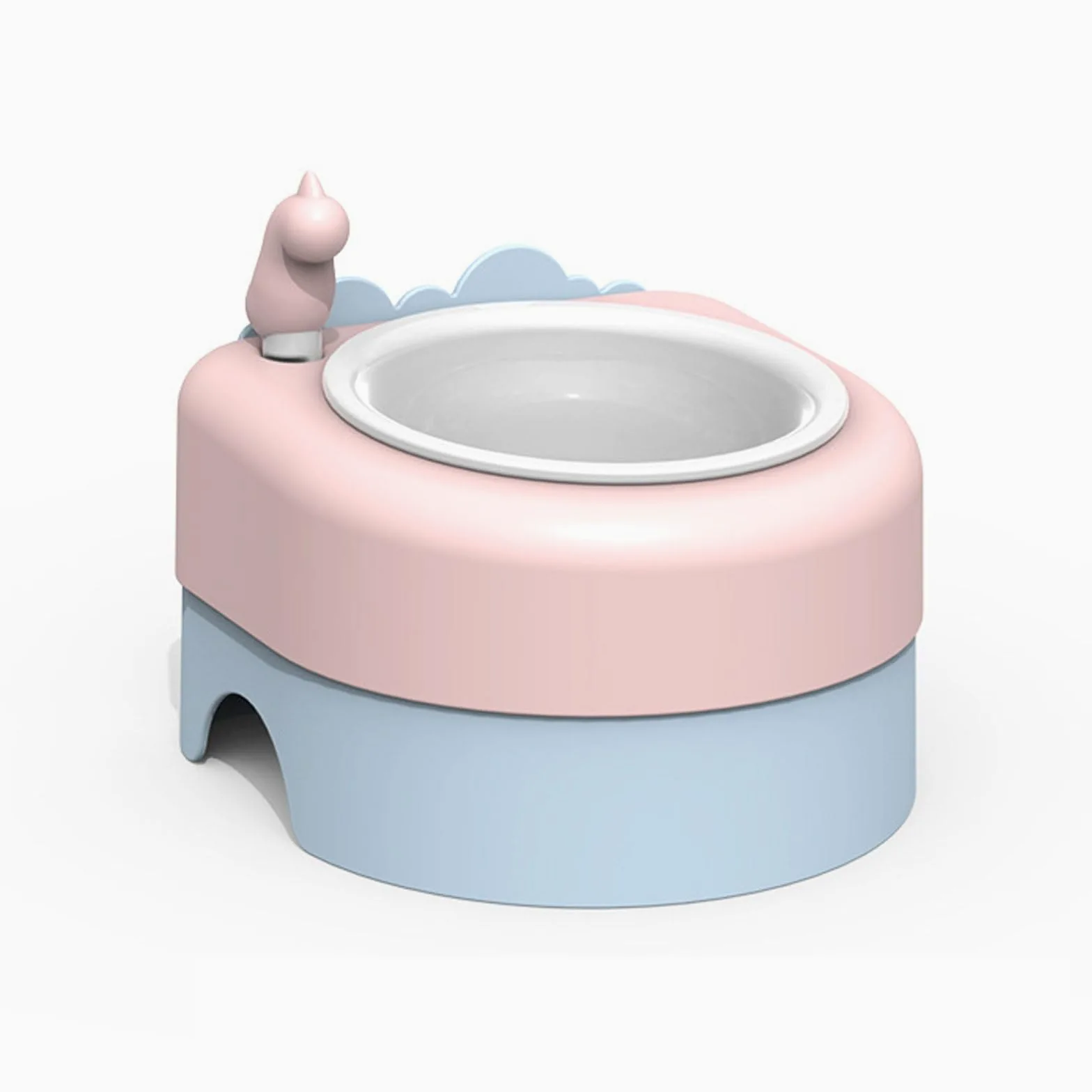 Comedero de cerámica for Gatos y Perros pequeños, Color Rosa. Protege la Columna Vertebral