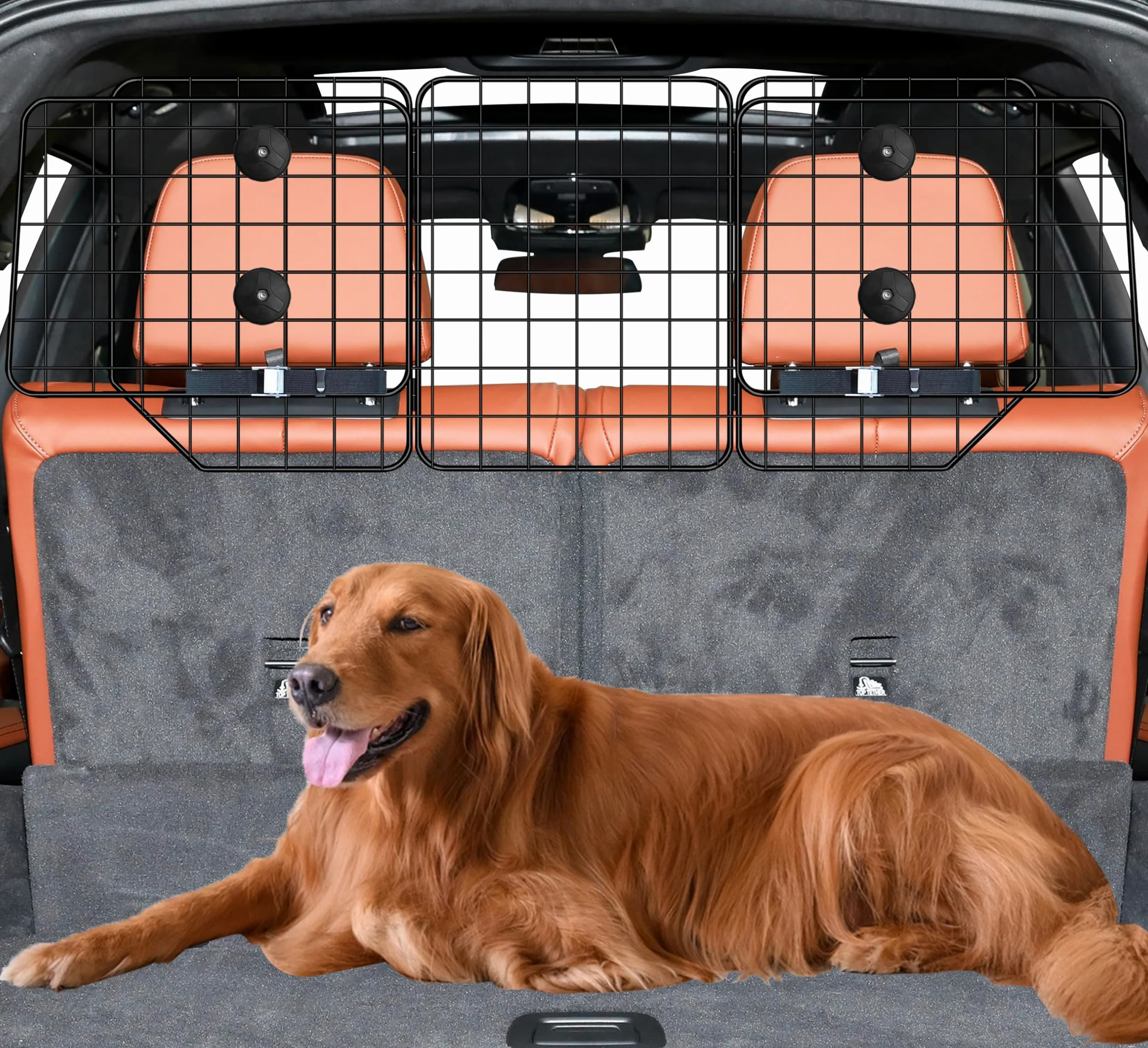 CASIMR - Barrera de Coche para Perros, SUV, vehículos, Camiones, Coches, Divisor Ajustable para Mascotas, Zona de Carga Universal, diseño Plegable para un fácil Almacenamiento, barreras de