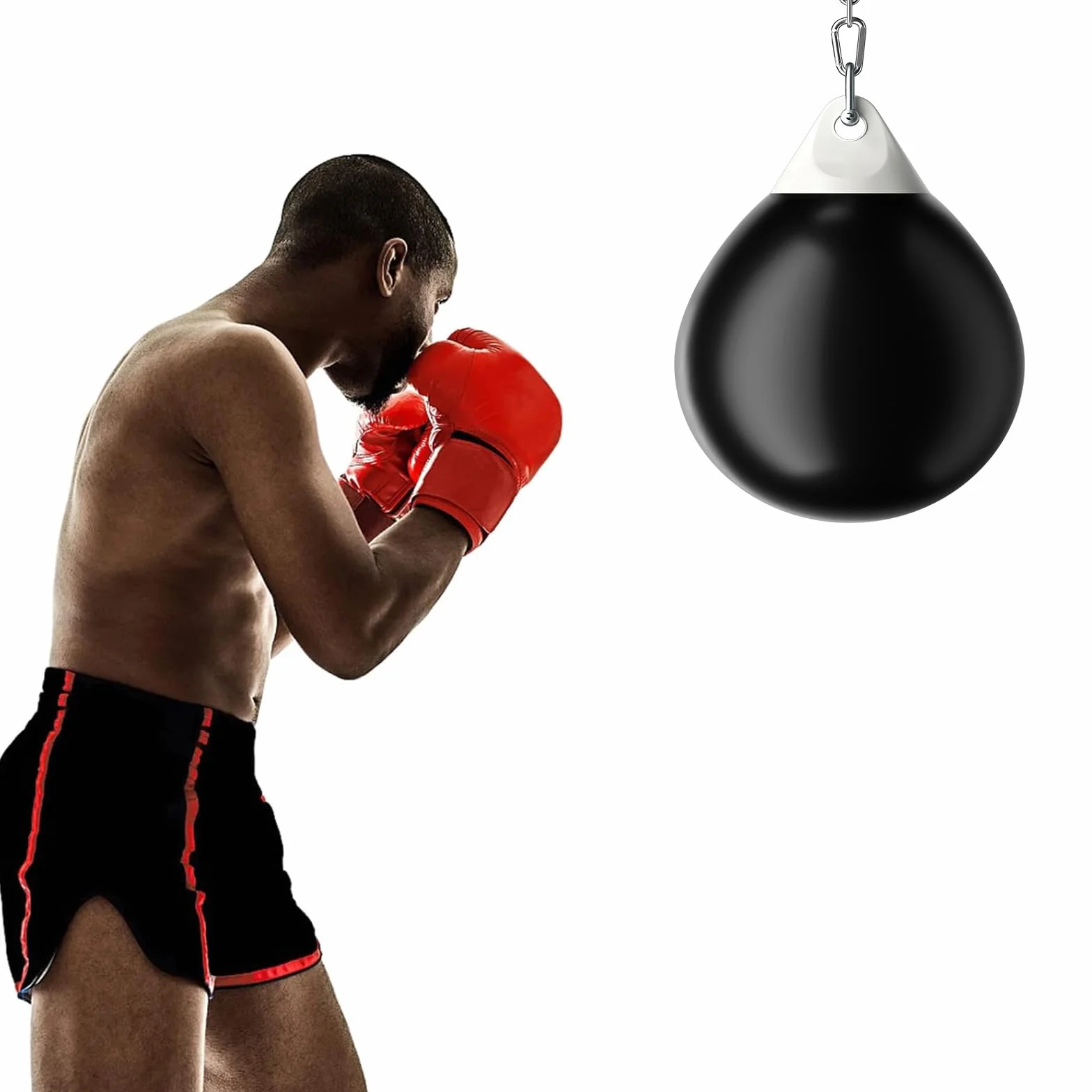 GYMAX Saco de Boxeo de Agua 45 cm 50 kg Cadena Metálica Ajustable