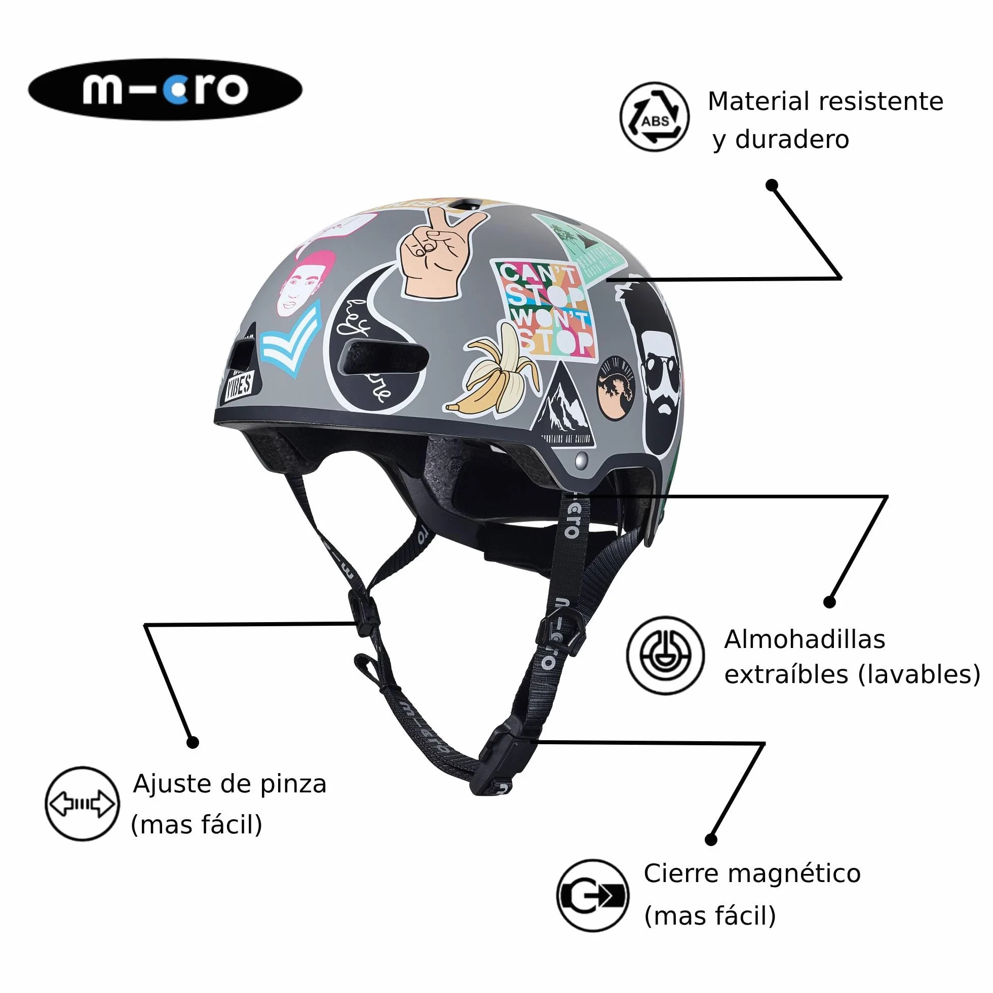 Casco Infantil Micro® con Luz Trasera y Cierre Magnético 250g