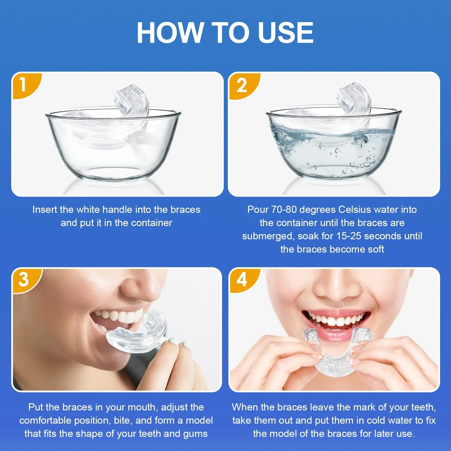 Férula Dental Antironquidos para Dormir Reutilizable para Hombres y Mujeres