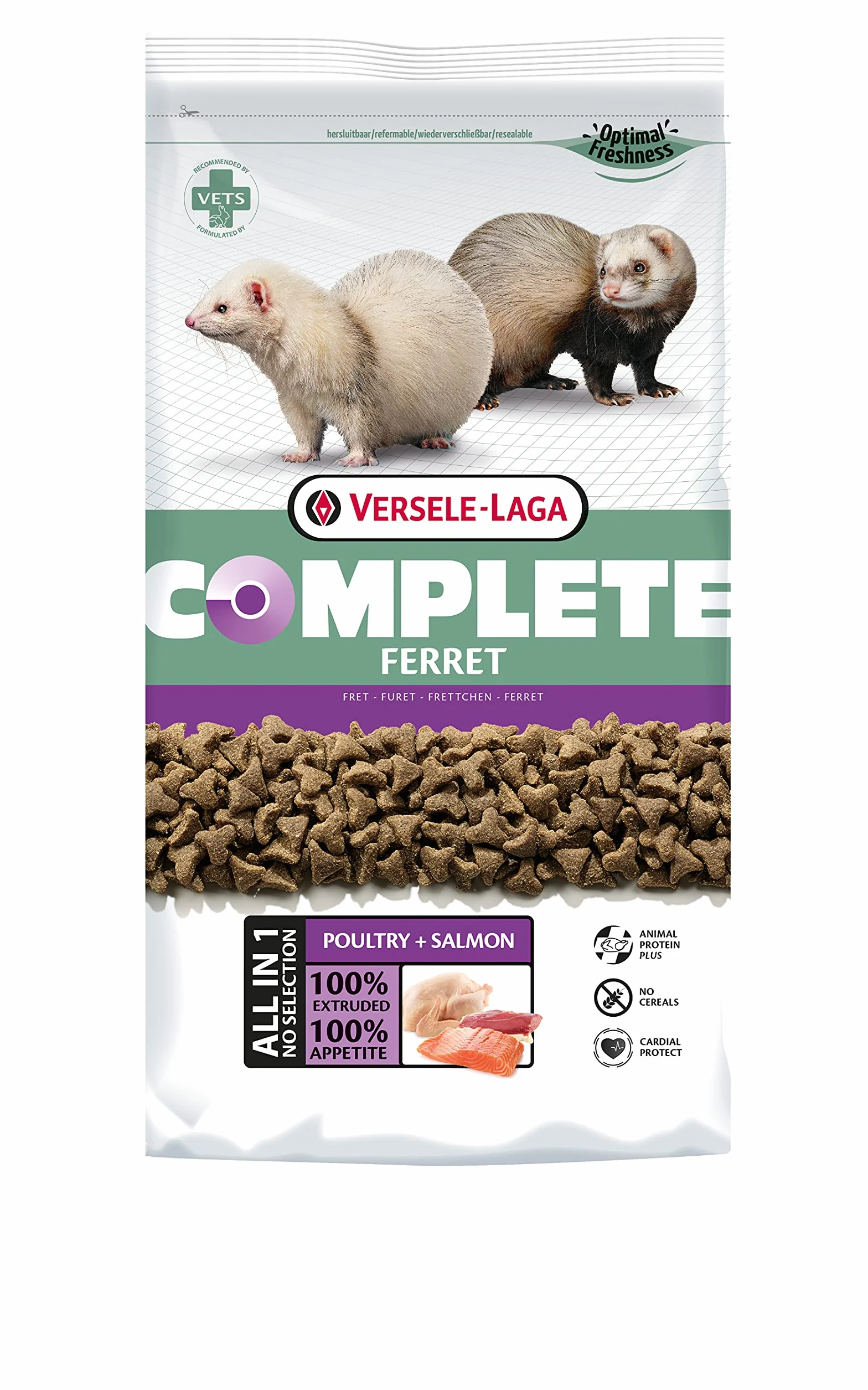 VERSELE-LAGA - Complete Ferret - Pienso extrusionado Todo en uno Rico en proteínas para Hurones (2,5kg)