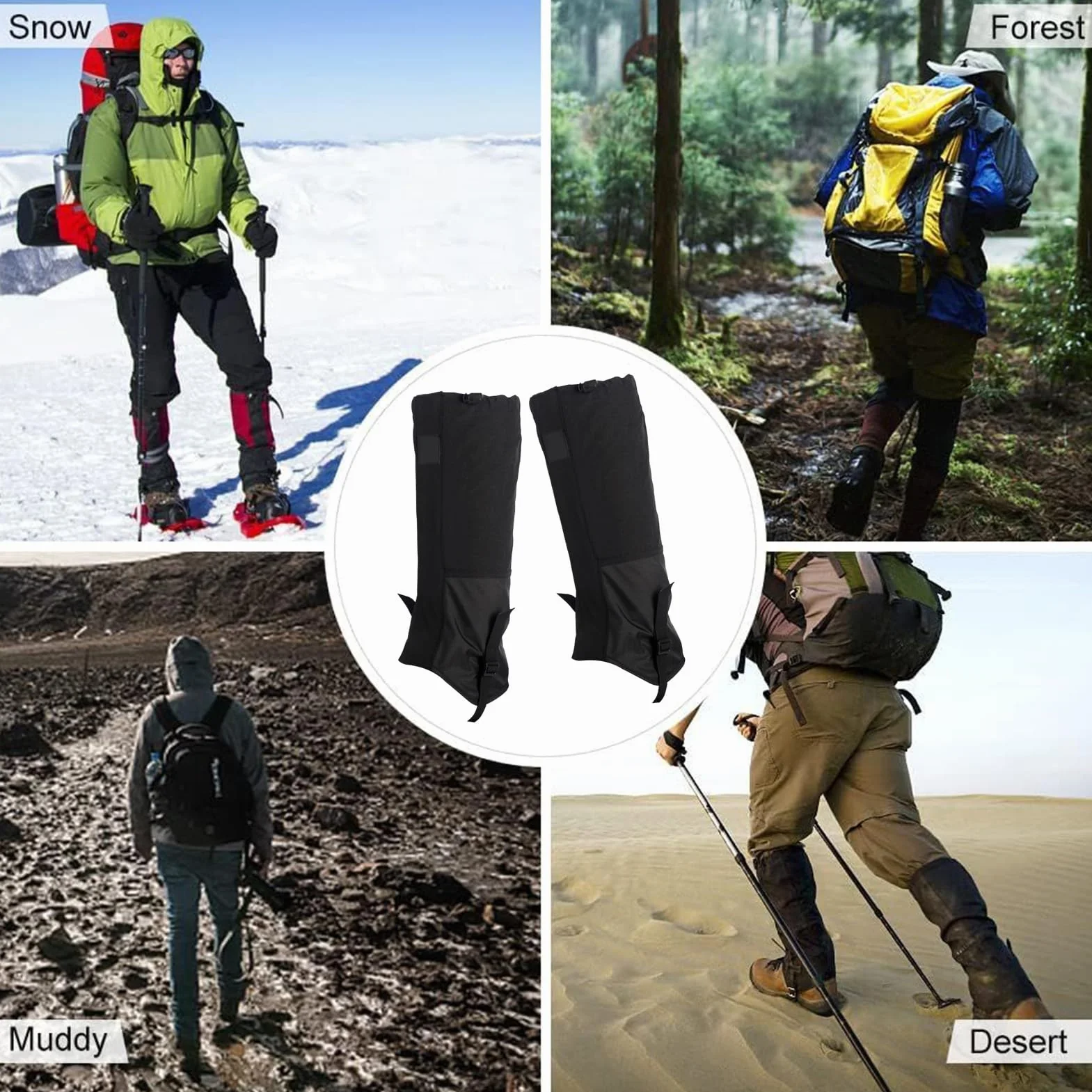 Gaiters de serpiente ajustables 44 cm, protección de piernas alto rendimiento