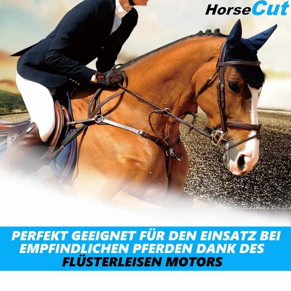 Horzecut - Cortapelos para caballos, extremadamente silencioso, con batería, cortapelos de caballos, manejable y ligera